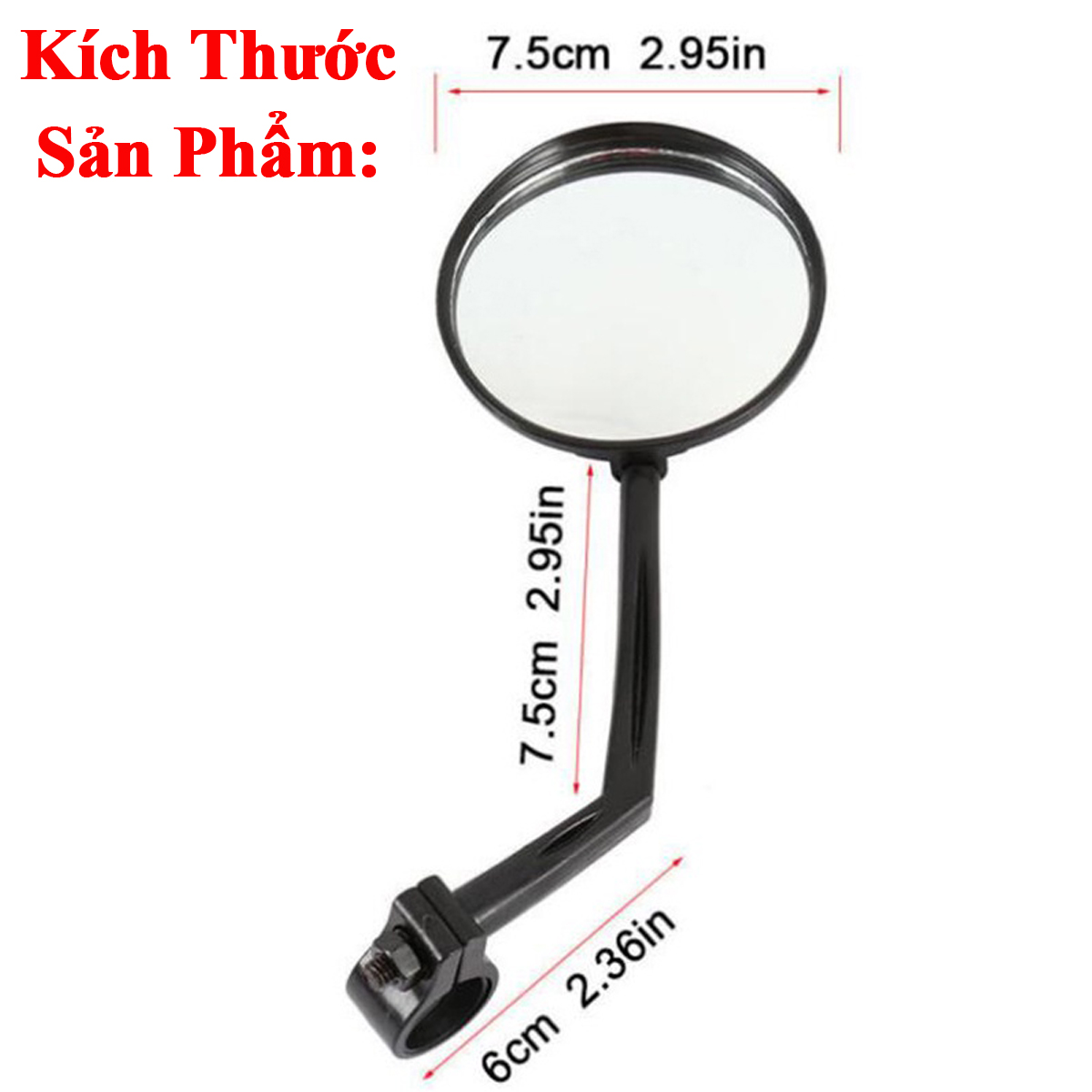 Mô tả Gương Xe Đạp Thể Thao Cổ Dài – Gương Cầu Lồi Xe Đạp Bản 8cm To Xoay 360 Độ Linh Hoạt ECO1 Chính Hãng Amalife - 6