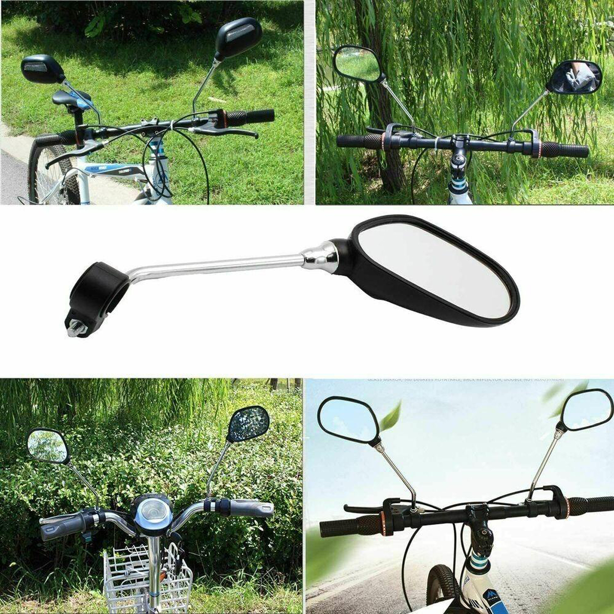 Mô tả Gương Xe Đạp Chiếu Hậu Góc Rộng 2 Chiếc Bản To Có Phản Quang Ban Đêm Cho Xe Đạp Thể Thao Xe Đạp Điện PRO1 Hãng Amalife - 3