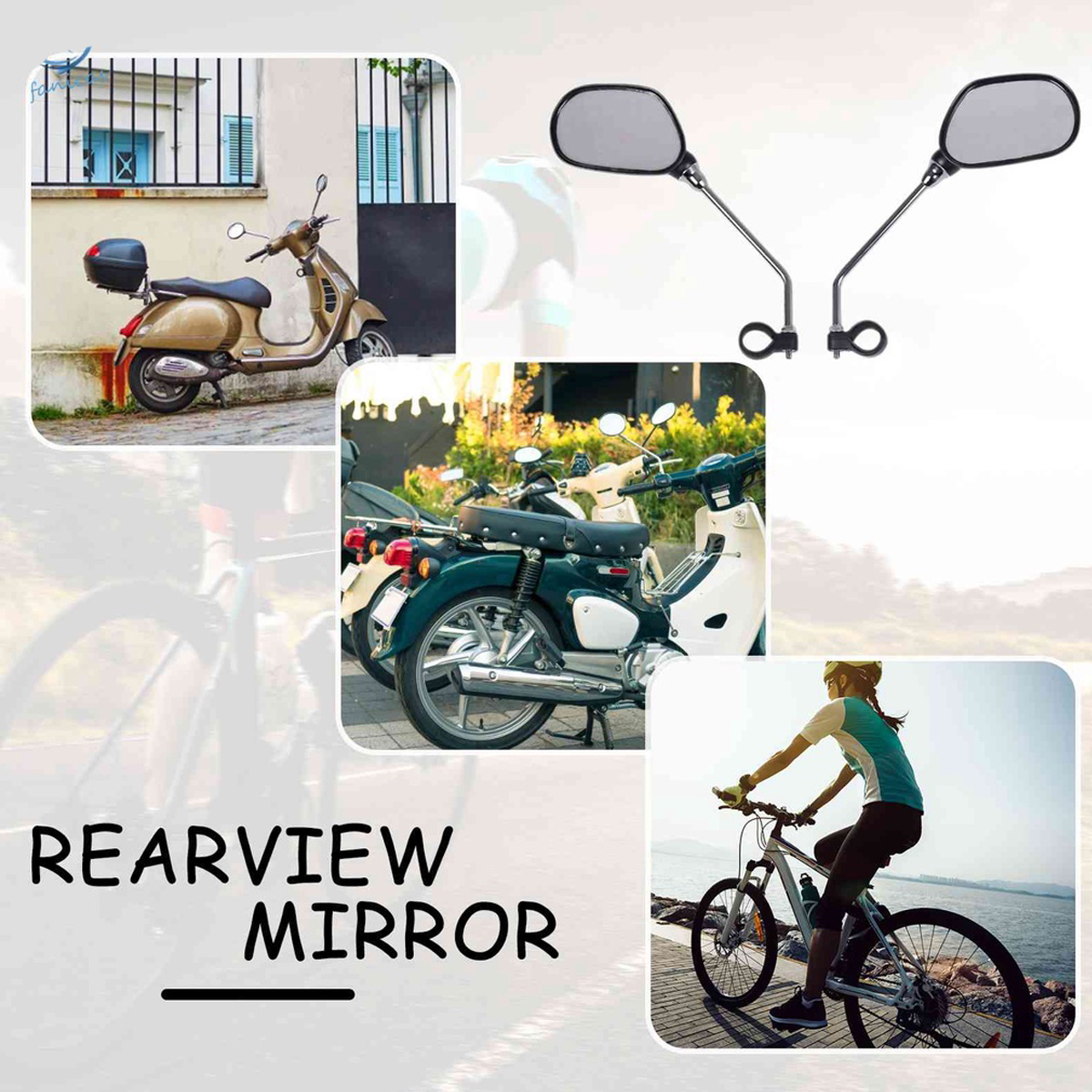 Mô tả Gương Xe Đạp Chiếu Hậu Góc Rộng 2 Chiếc Bản To Có Phản Quang Ban Đêm Cho Xe Đạp Thể Thao Xe Đạp Điện PRO1 Hãng Amalife - 6