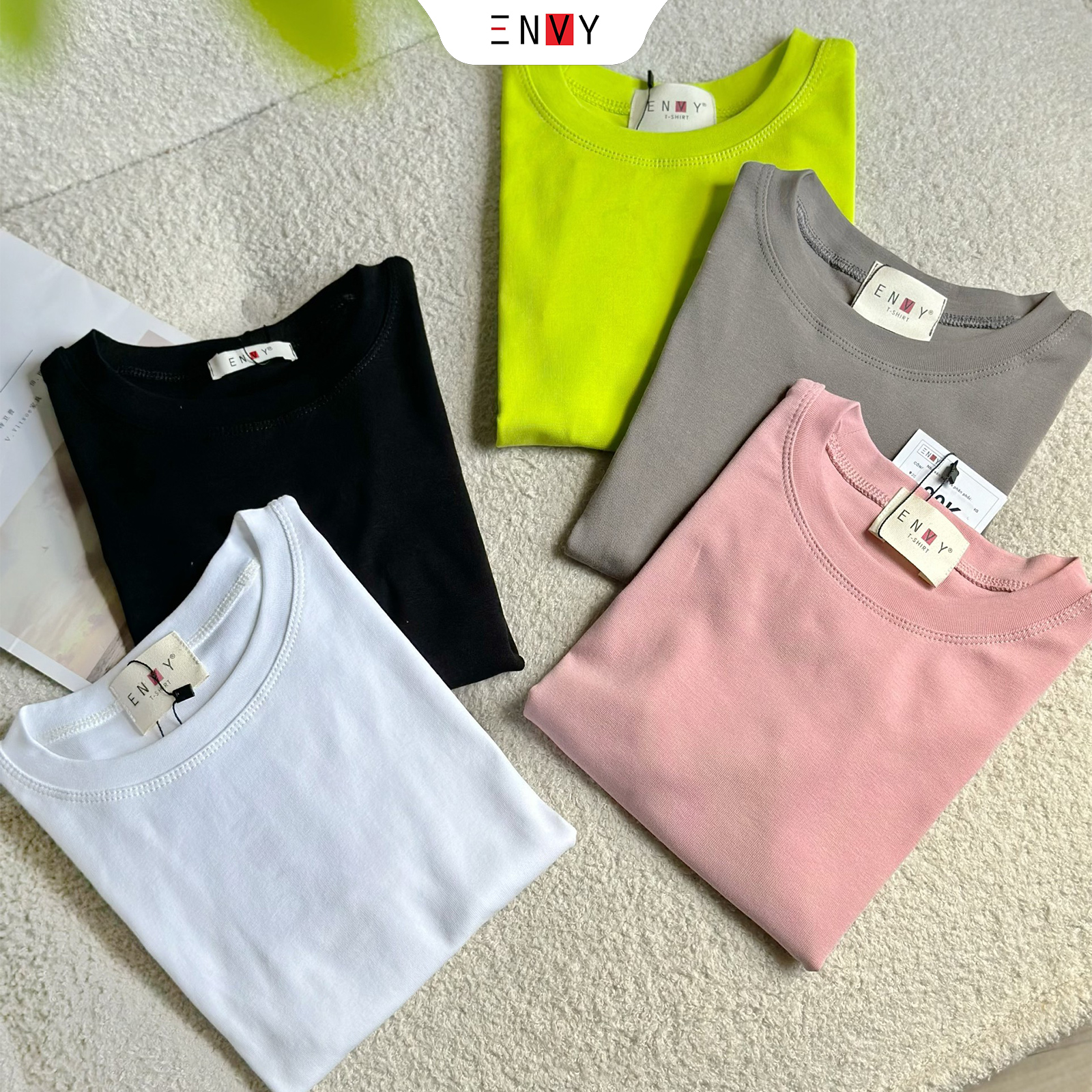 Mô tả Áo Thun Croptop Nữ Body Trơn Ngắn Tay ENVY AT227 - 1
