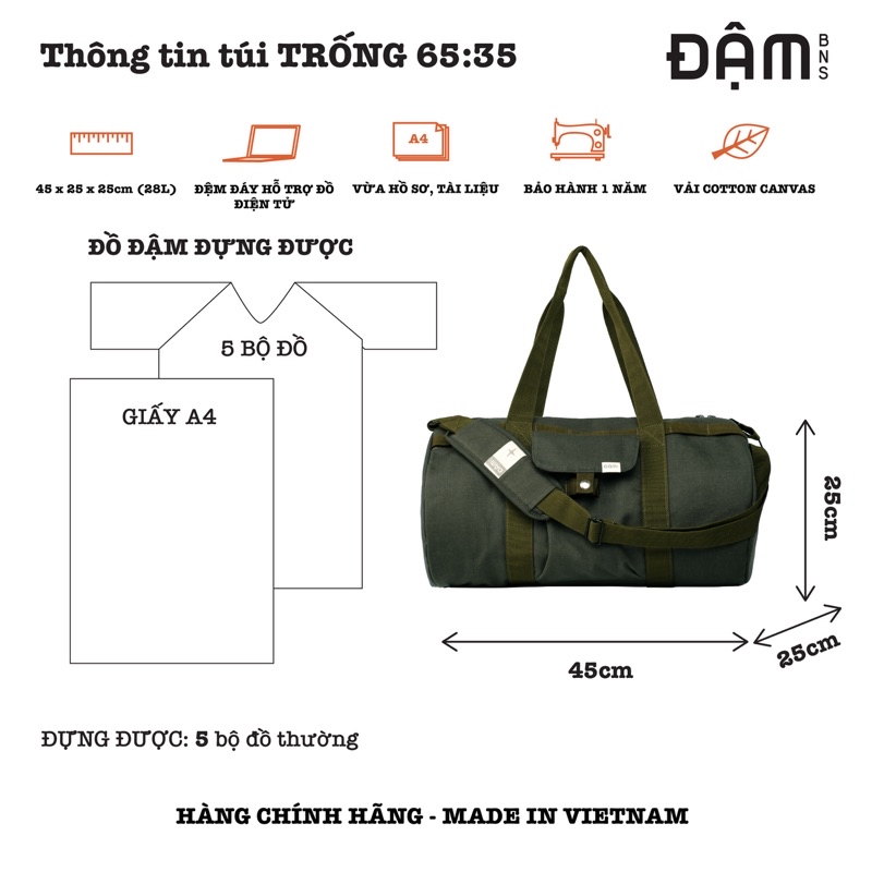 Mô tả ĐẬM BNS túi chéo quai xách du lịch thời trang ngăn chứa lớn TRỐNG - 1
