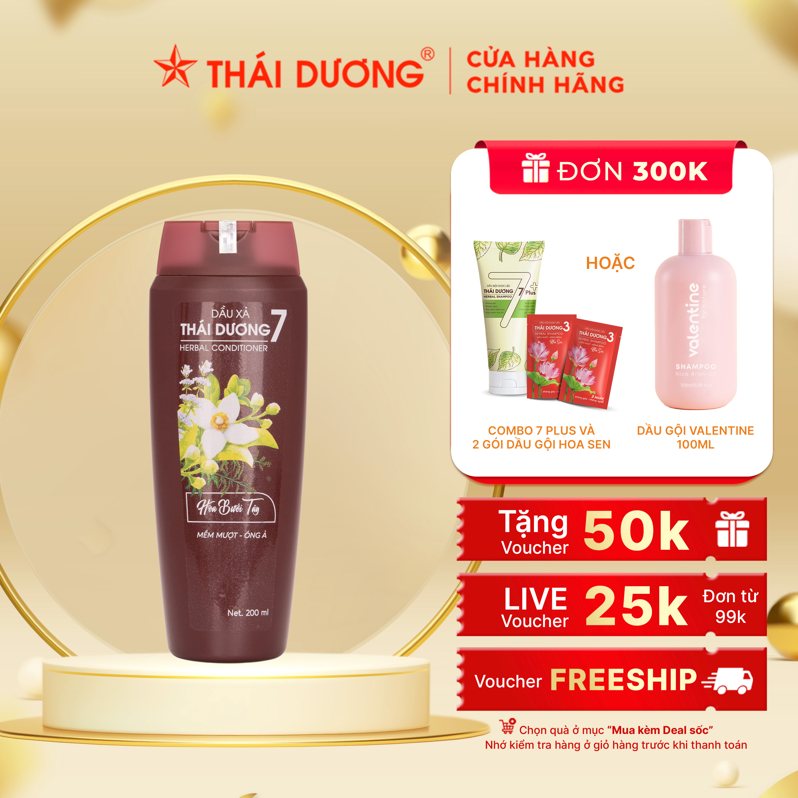 Mô tả Bộ Dầu gội xả Thảo dược Thái Dương 7 Hoa Bưởi Tây 500ml/ 200ml dành cho tóc gàu ngứa, nấm da đầu - 2