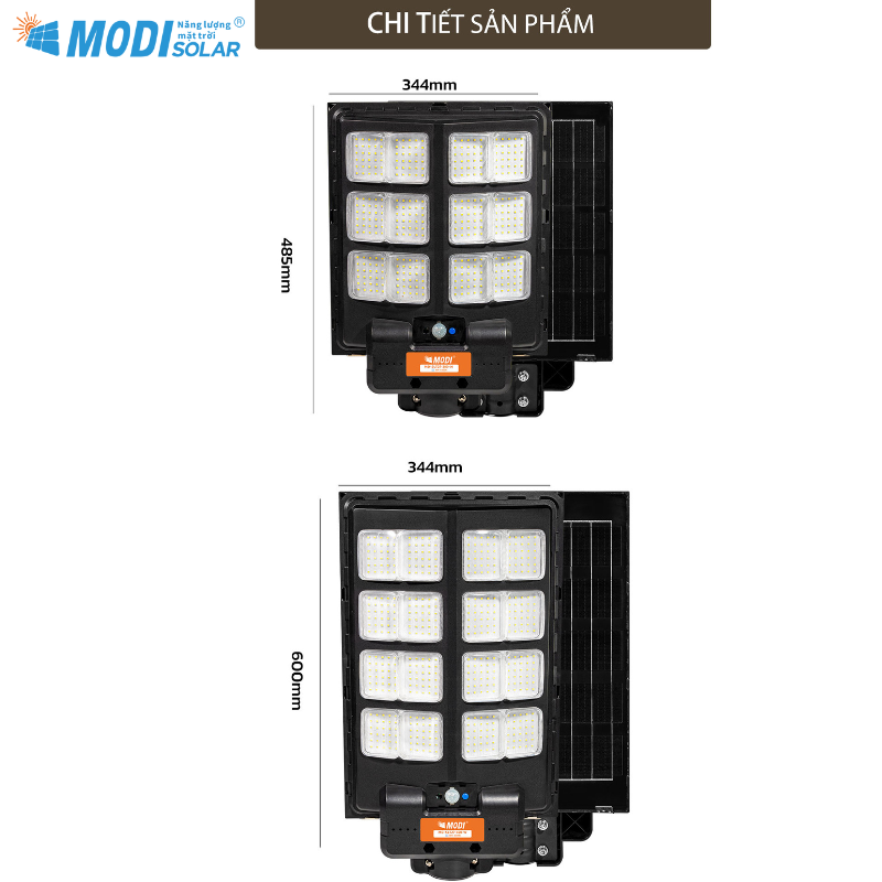 Mô tả Đèn Năng Lượng Mặt Trời Liền Thể, Đèn Cao Áp Cảm Biến MODI SOLAR Chống Nước Loại 300W, 400W, 500W - 7
