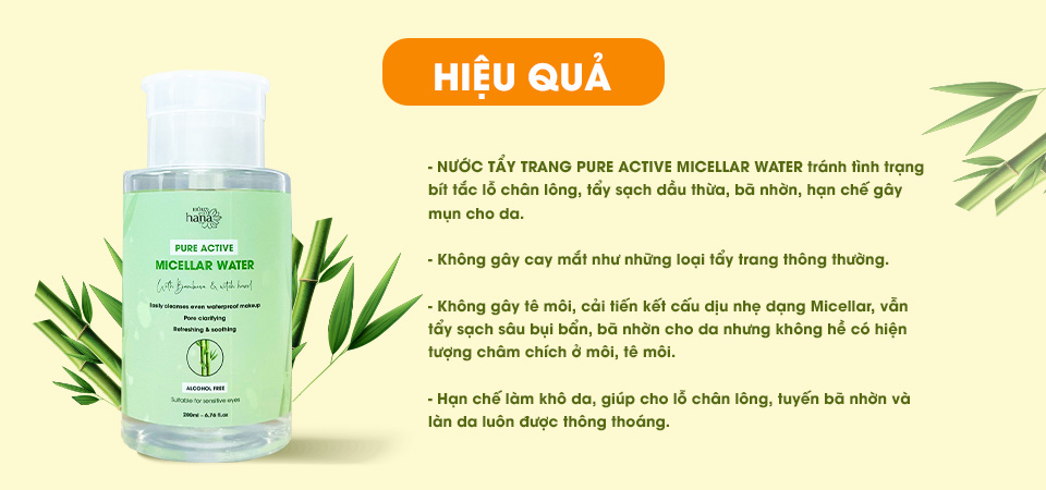 Mô tả Nước tẩy trang RIORI HANA - PURE ACTIVE MICELLAR WATER 200ml - 2