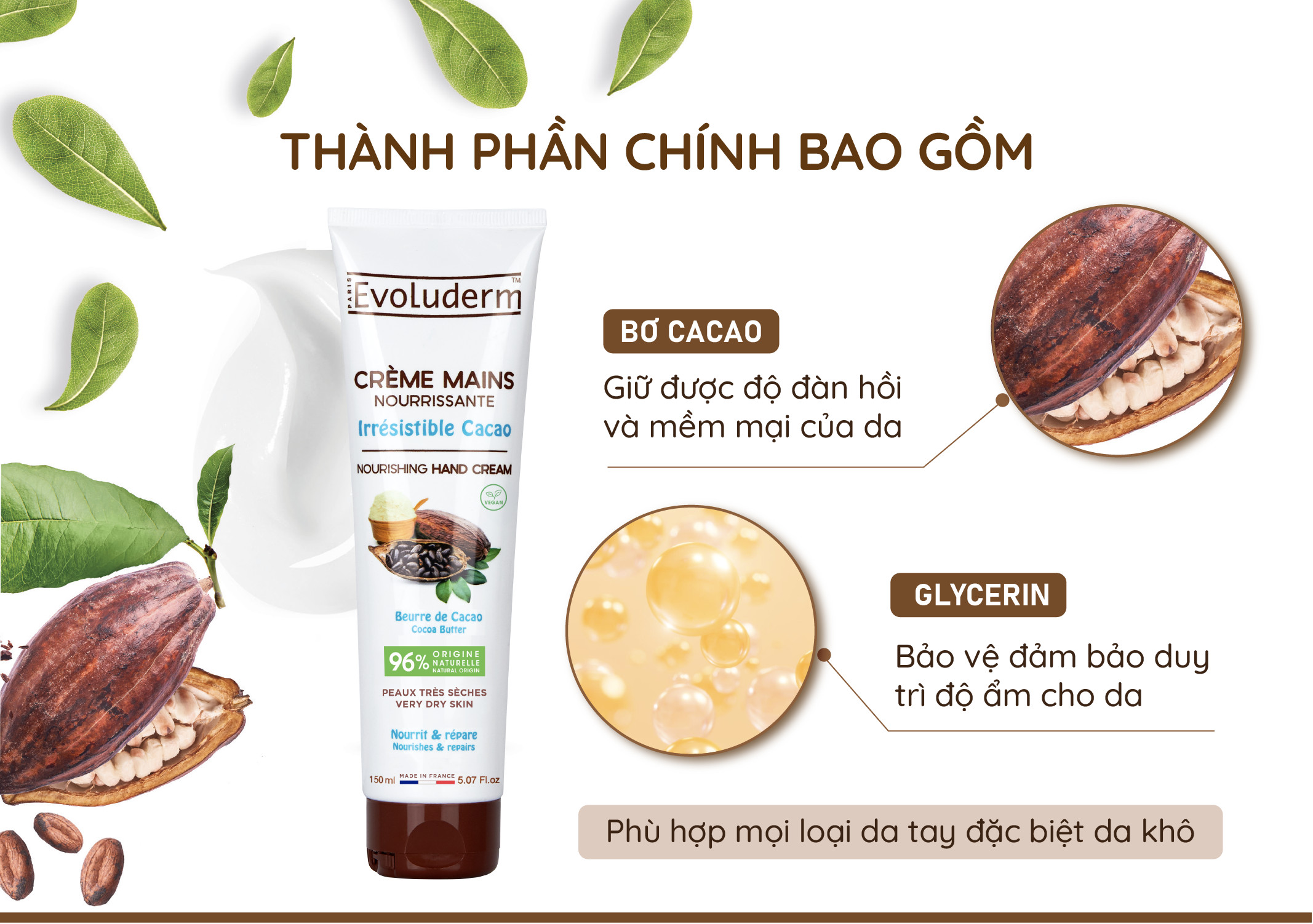 Mô tả Kem dưỡng da tay & móng tay Evoluderm giúp da tay mềm mại 150ml - 6