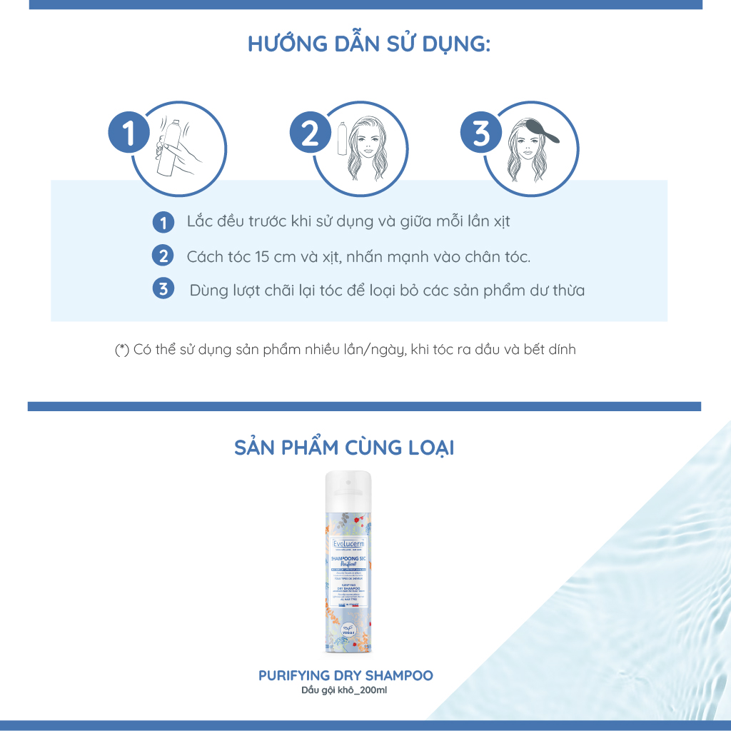 Mô tả Dầu gội đầu khô Evoluderm cho da dầu làm sạch tóc cho mái tóc bồng bềnh hương thơm quyến rũ 200ml - 4
