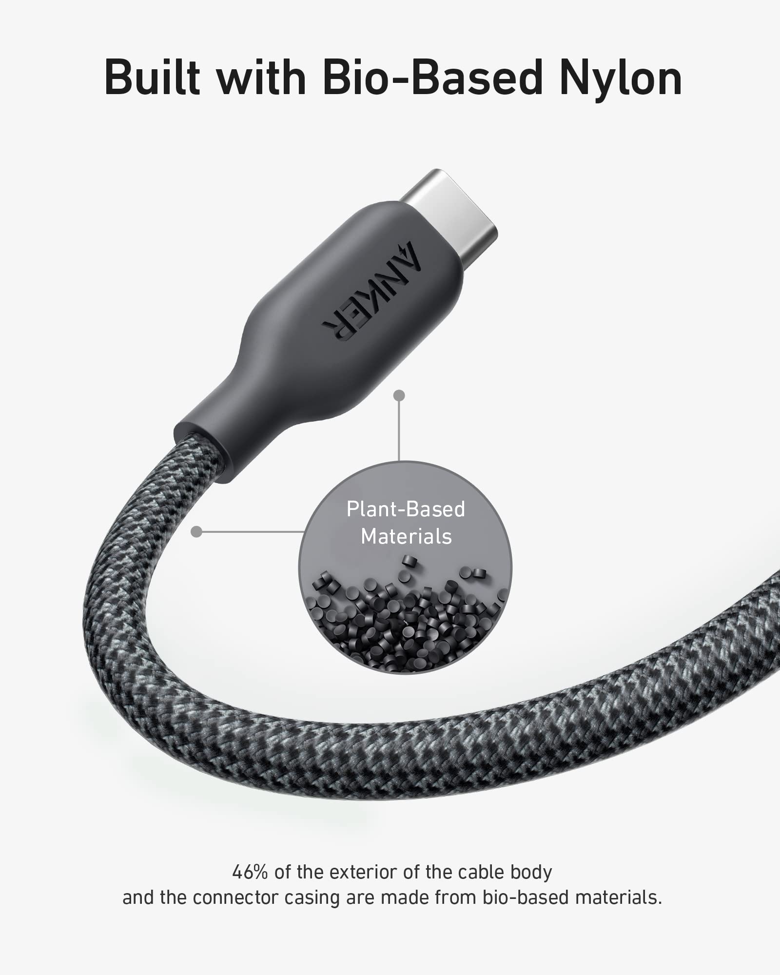 Mô tả Cáp Sạc Anker Nylon Bio-braided 543 USB-C to USB-C Công Suất Tới 240W Dài 0.9M - A80E5 - 2