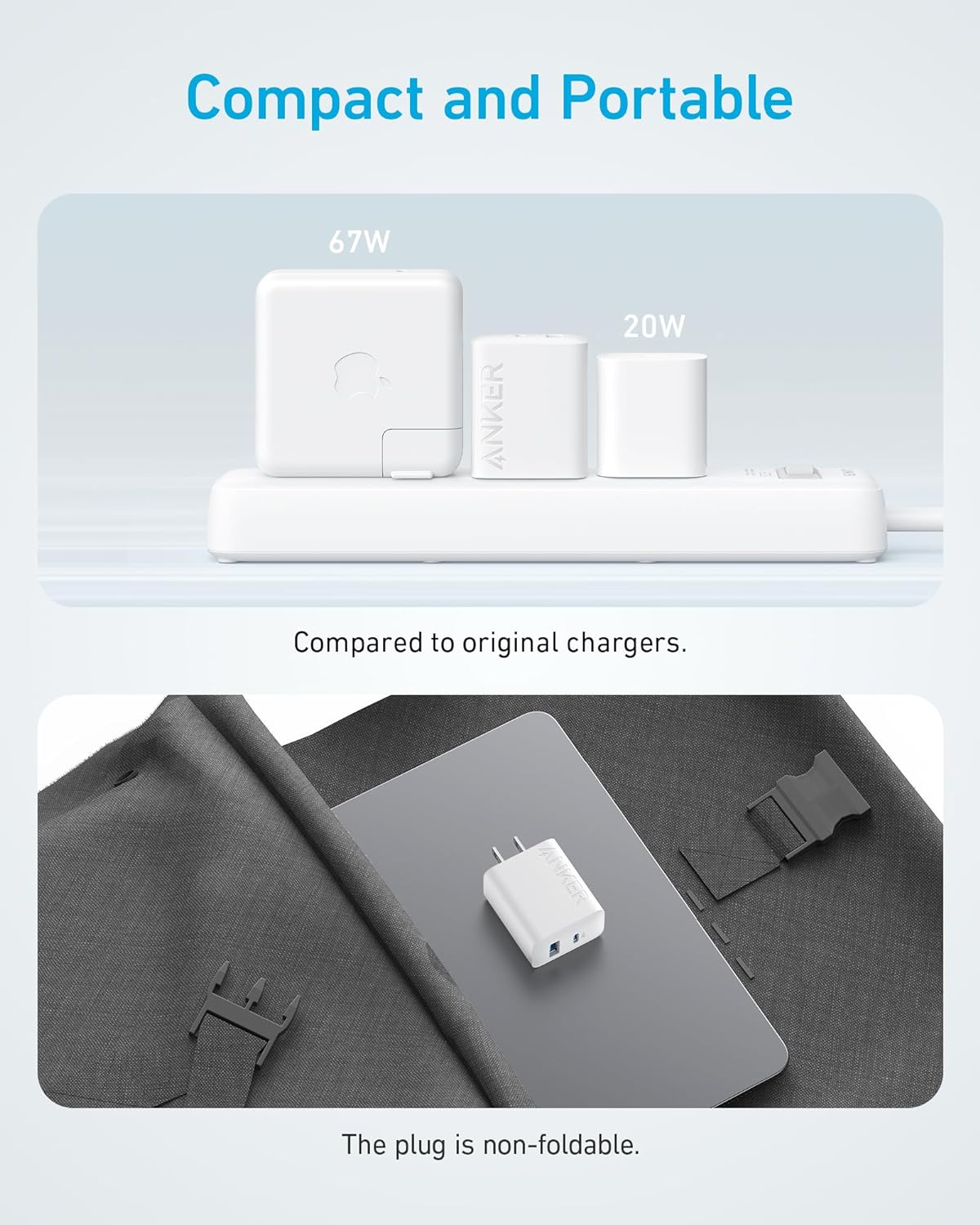 Mô tả Bộ Sạc Anker Công Suất 20W 2 Cổng- 1 Cổng USB & 1 Cổng USB-C Kèm Cáp USB-C to USB-C 1.5M - B2348 - 1