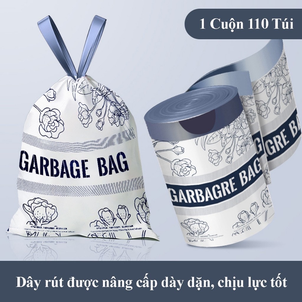 Túi rác có quai, túi rác chống côn trùng, túi đựng rác dây rút dày dặn ...