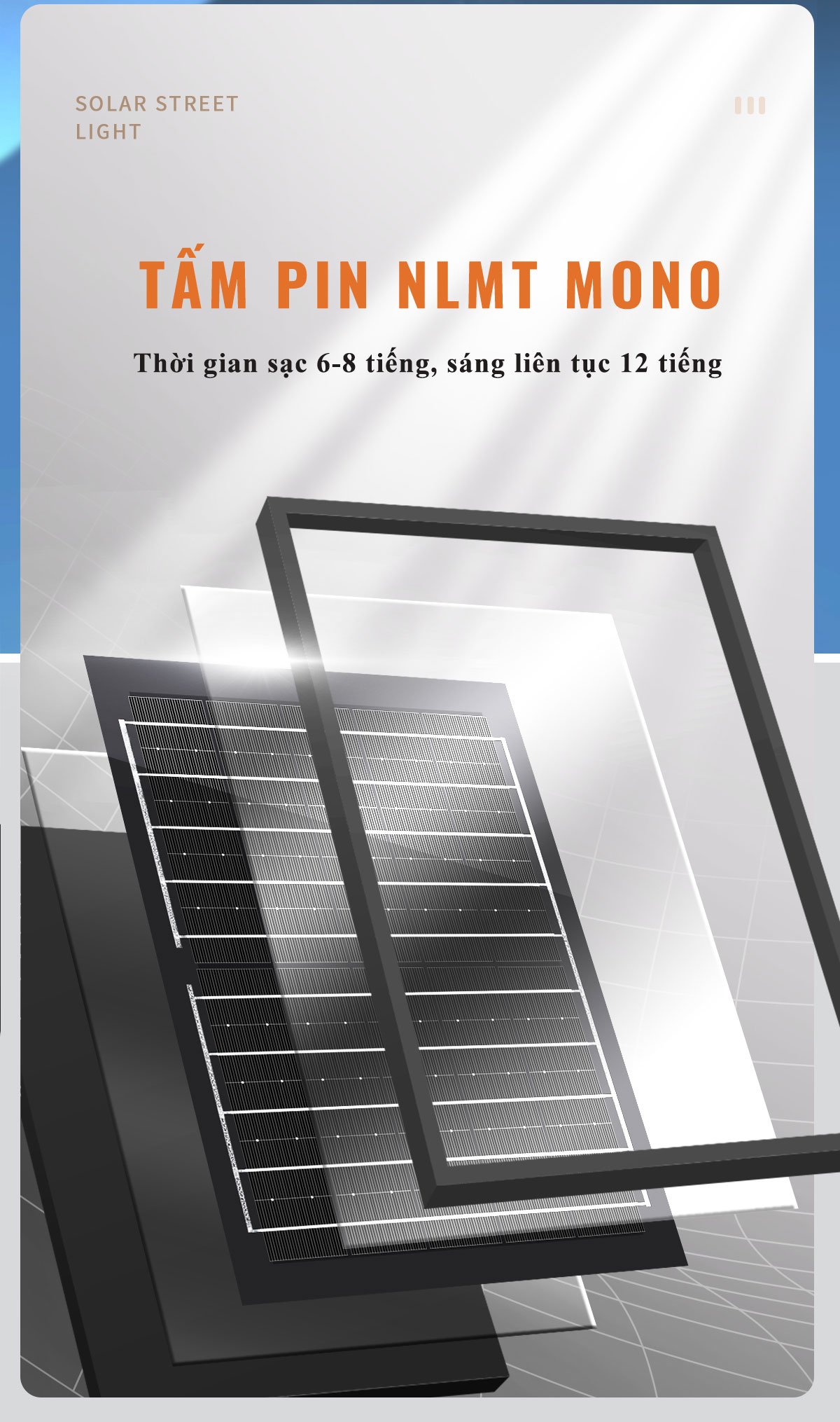 Mô tả Đèn Năng Lượng Mặt Trời MODI SOLAR 100W 200W 300W, Chống Nước IP65, Điều Khiển Từ Xa, Chế Độ Tự Động - 5