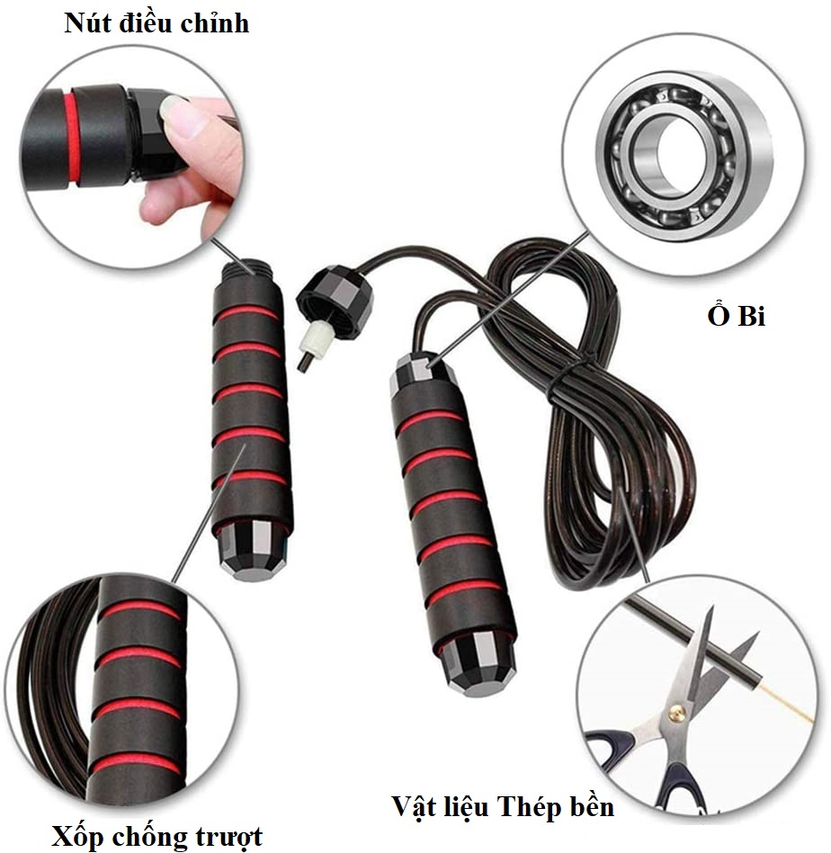 Mô tả COMBO Kìm Bóp Tay Đếm Số 5 – 60kg và Dây Nhảy Lõi Thép Cao Cấp Chính Hãng Amalife - 9