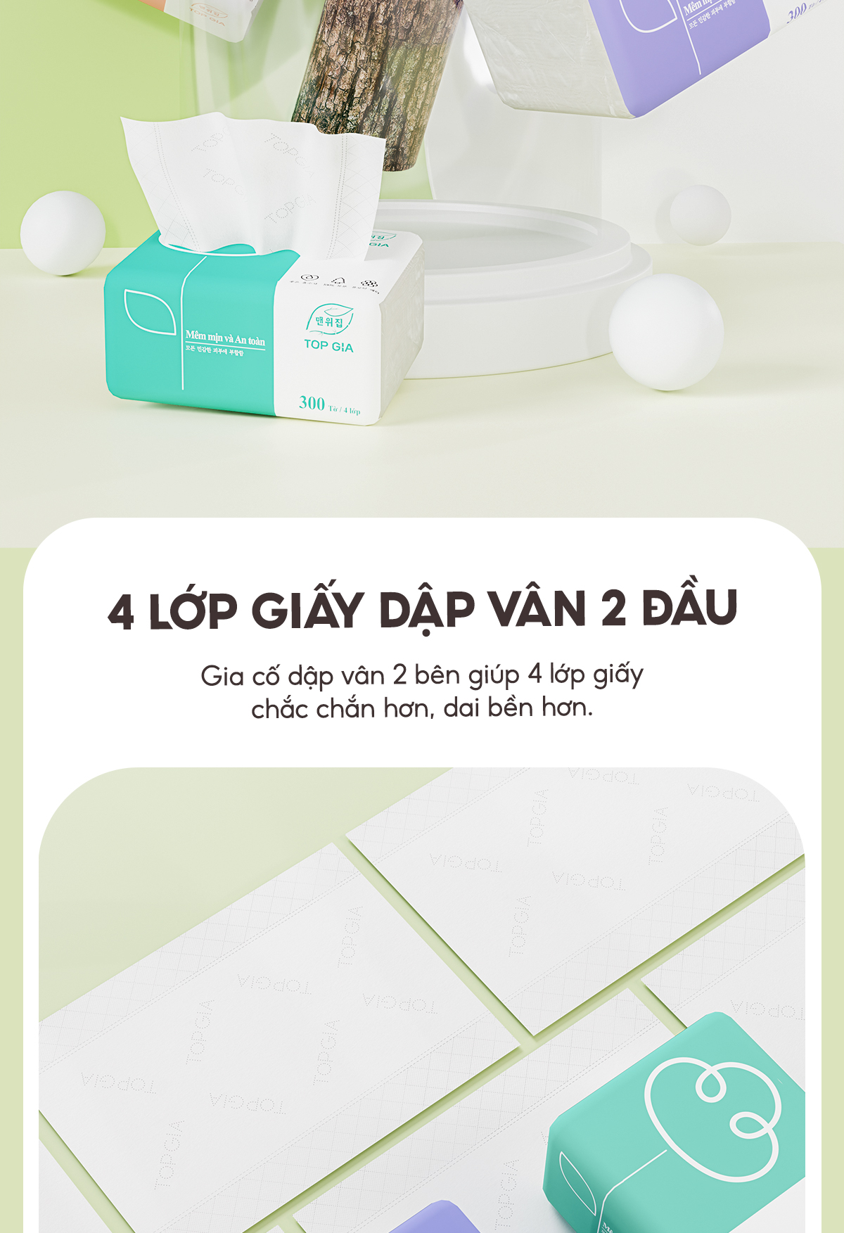 Giấy ăn rút Top Gia, thùng 30 gói/16 gói/46 gói 4 lớp cao cấp tiện lợi ...