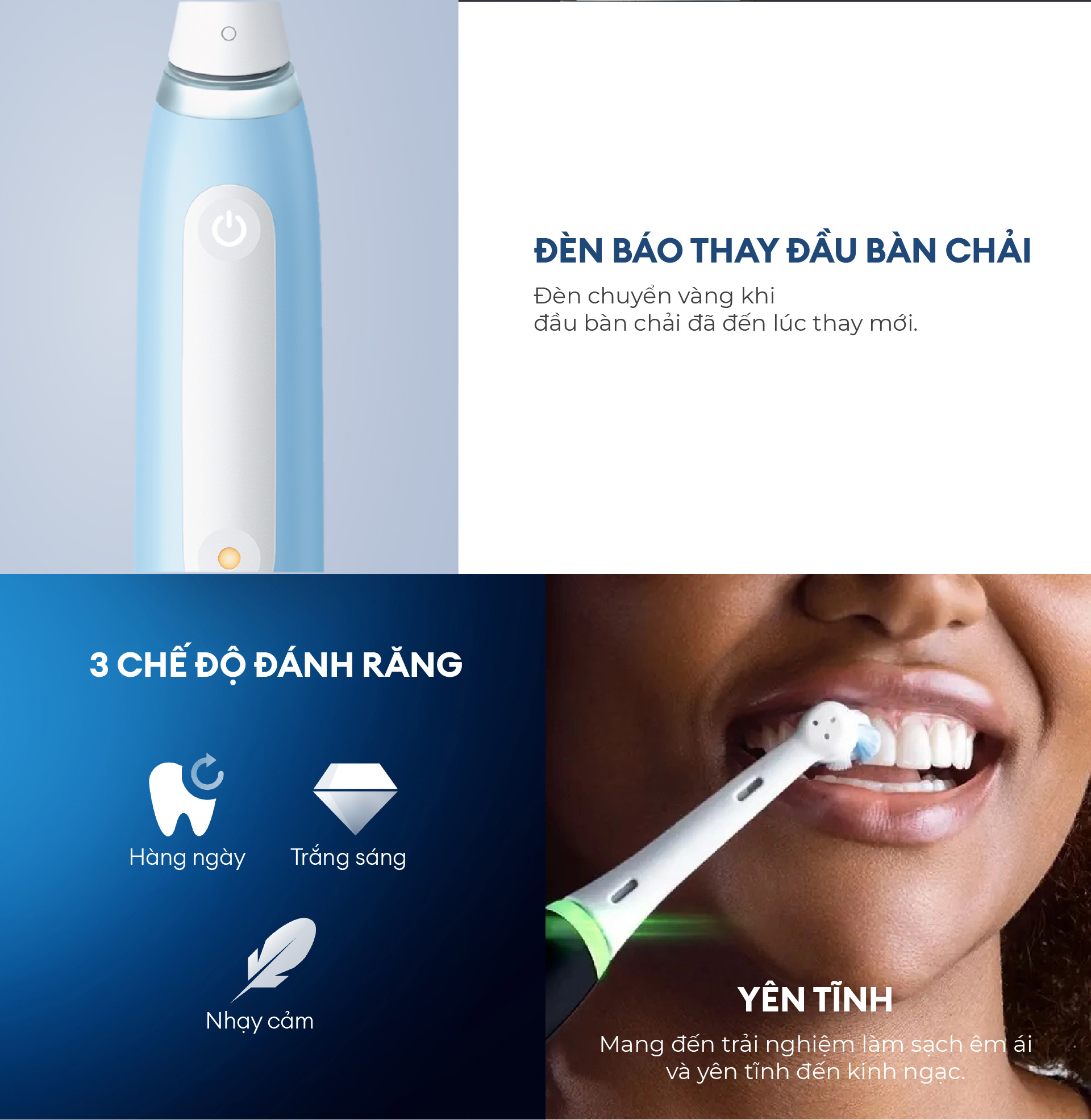 Mô tả Bàn chải đánh răng điện Oral-B iO3 - Ice Blue, Hàng chính hãng, Bảo hành 24 tháng. - 2