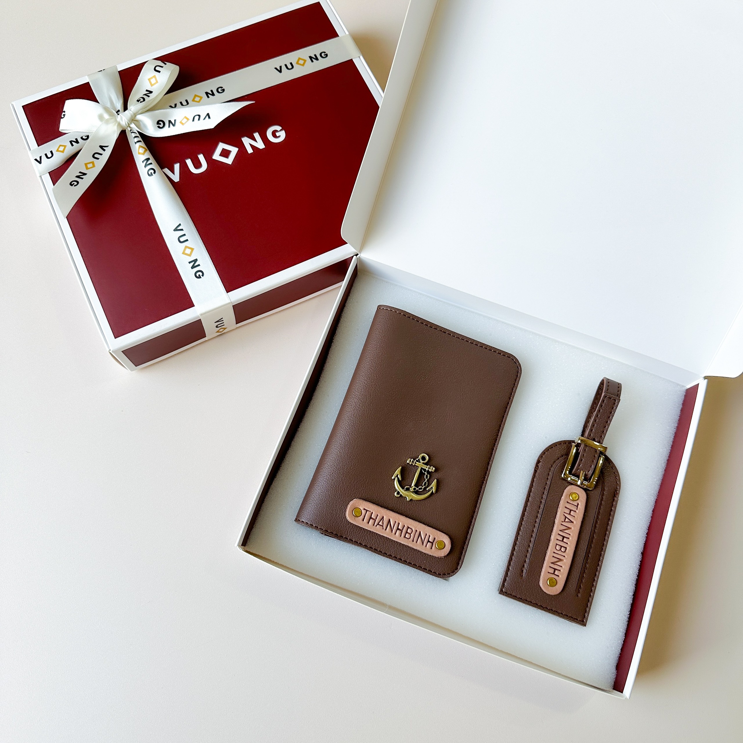 Mô tả Passport cover Vuông Shop®️ da p.u 2 lớp kèm tag hành lý - 2