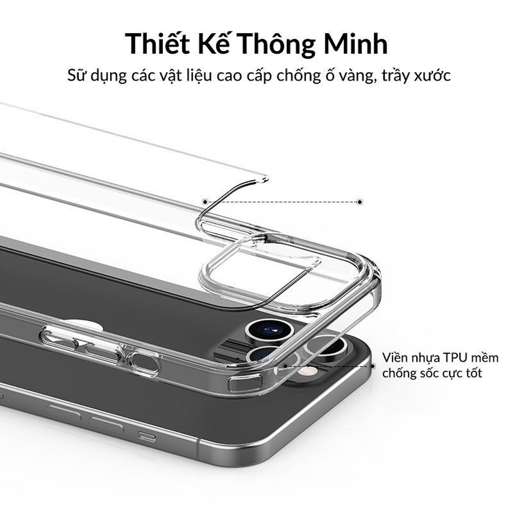 Mô tả Ốp Lưng LIKGUS Trong Suốt-Viền Dẻo - 4 Túi Khí Chống Sốc Cực Tốt Dùng Cho IP Series 11-12-13-14-15 - 1