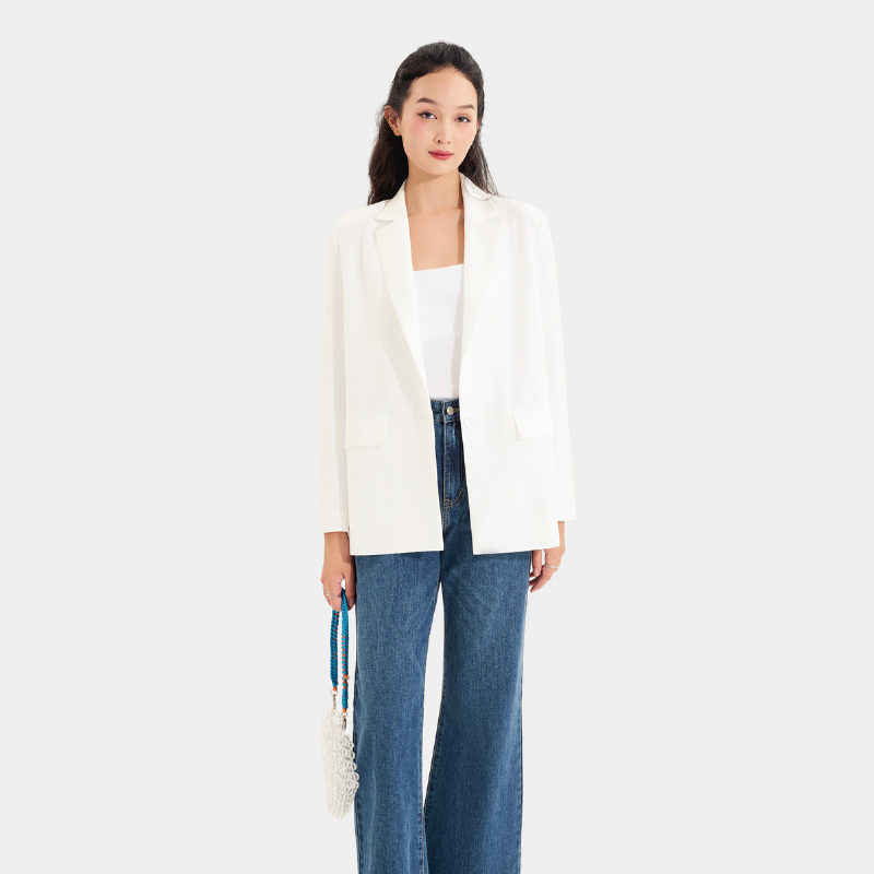Mô tả Áo Blazer/Khoác Nữ MARC FASHION Form Cơ Bản Tay Dài 2 Túi - CBMH042124 - 3