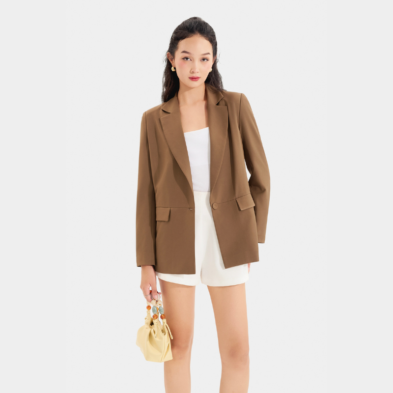 Mô tả Áo Blazer/Khoác Nữ MARC FASHION Form Cơ Bản Tay Dài 2 Túi - CBMH042124 - 5