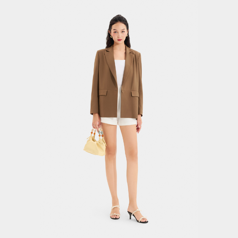 Mô tả Áo Blazer/Khoác Nữ MARC FASHION Form Cơ Bản Tay Dài 2 Túi - CBMH042124 - 6