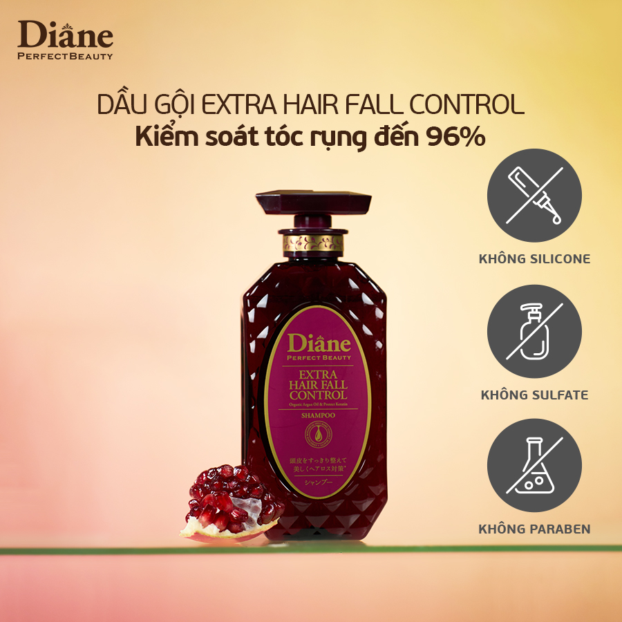 Mô tả Dầu gội giảm rụng tóc đến 96% phục hồi khô xơ chẻ ngọn gãy rụng Diane Extra Hair Fall Control 450ml - 2