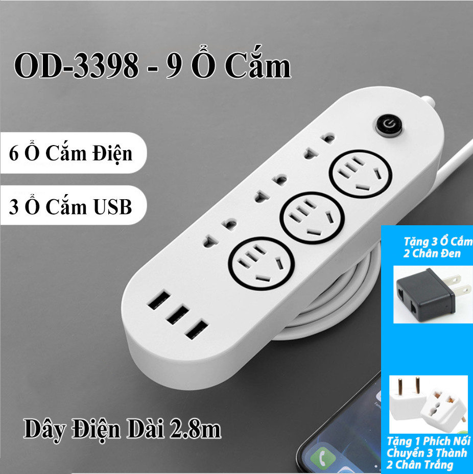 Mô tả Ổ Cắm Điện Đa Năng Thông Minh Energy Green Lighting OD-3398 - Chuẩn Sạc An Toàn Chống Giật - BH 1 Năm - 3