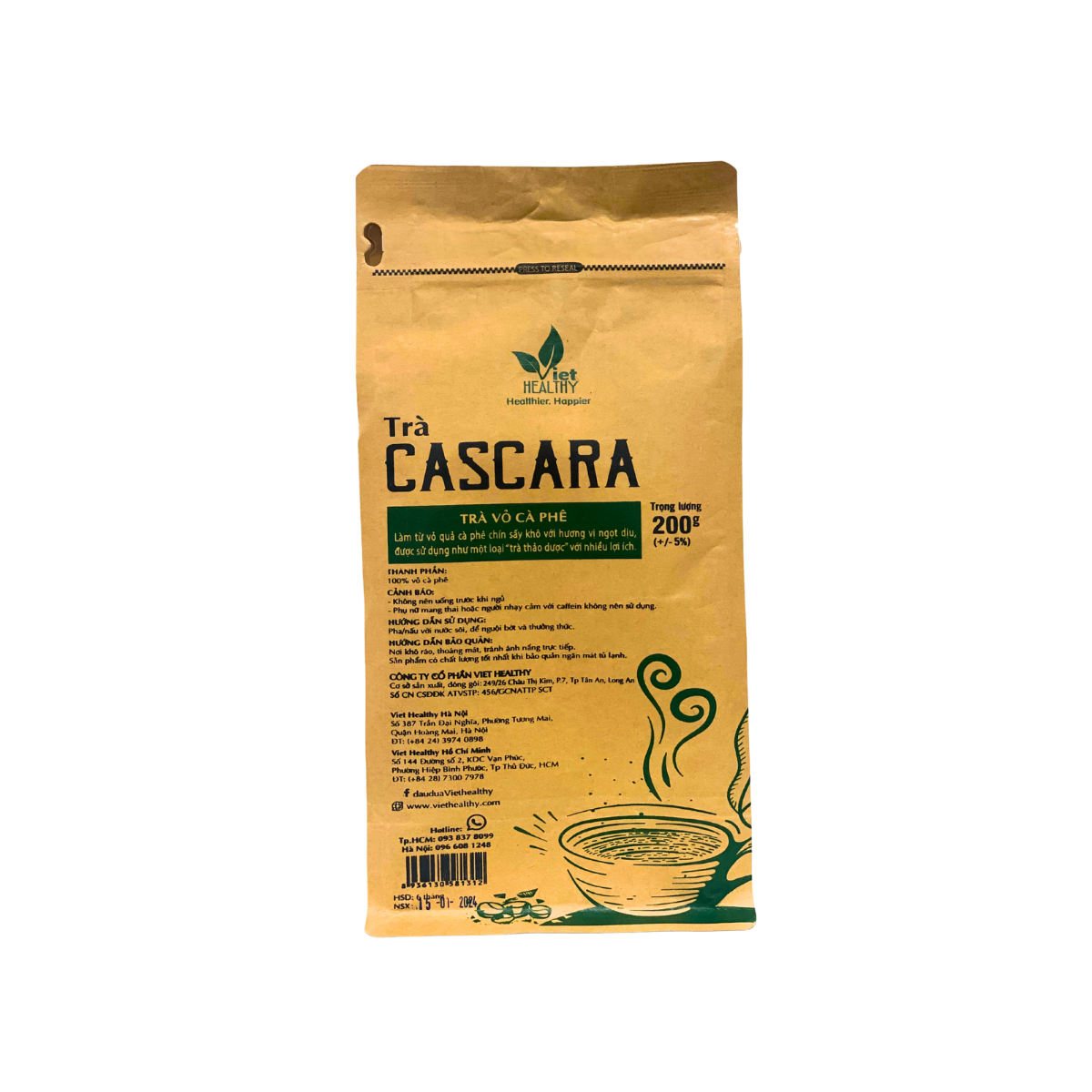 Mô tả Trà Cascara Viethealthy 200g - Trà Từ Vỏ Quả Cà Phê - 2