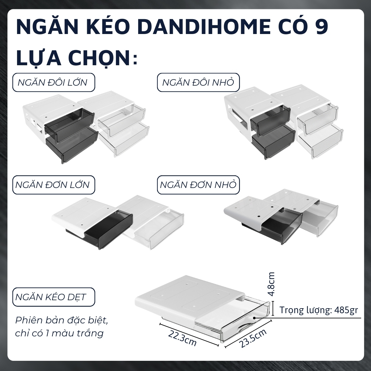 Mô tả Ngăn kéo đa năng DandiHome dán dưới mặt bàn làm việc và tủ bếp - 2
