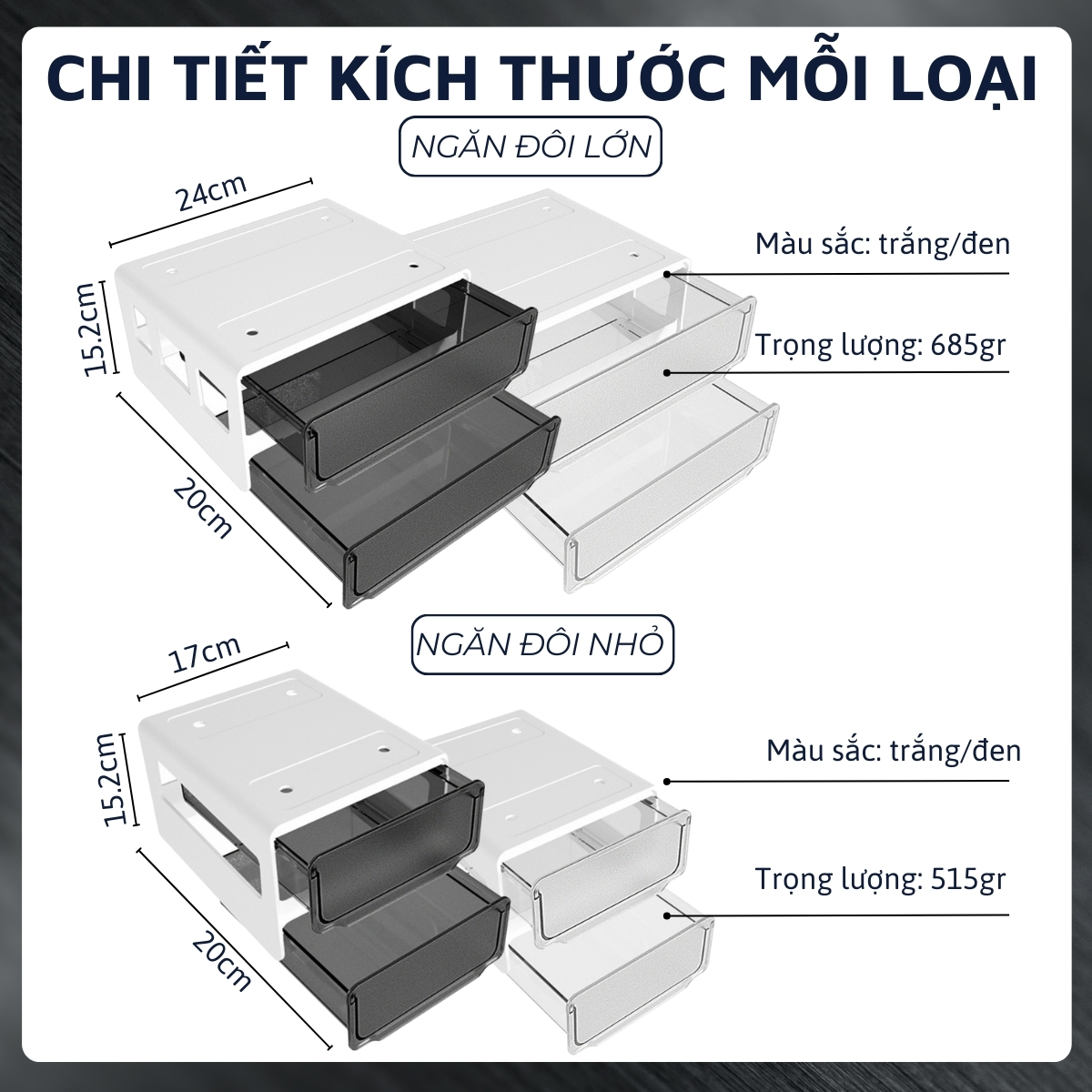Mô tả Ngăn kéo đa năng DandiHome dán dưới mặt bàn làm việc và tủ bếp - 3