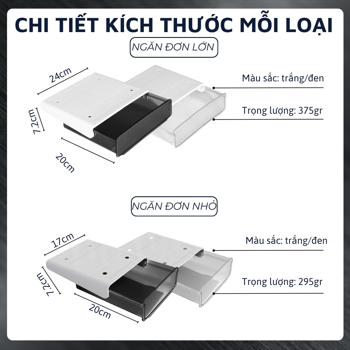 Mô tả Ngăn kéo đa năng DandiHome dán dưới mặt bàn làm việc và tủ bếp - 4