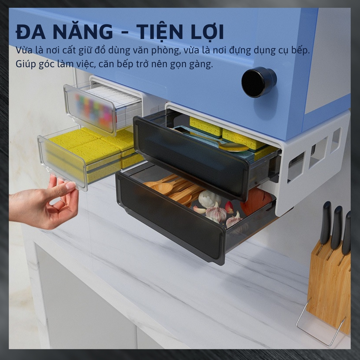 Mô tả Ngăn kéo đa năng DandiHome dán dưới mặt bàn làm việc và tủ bếp - 7