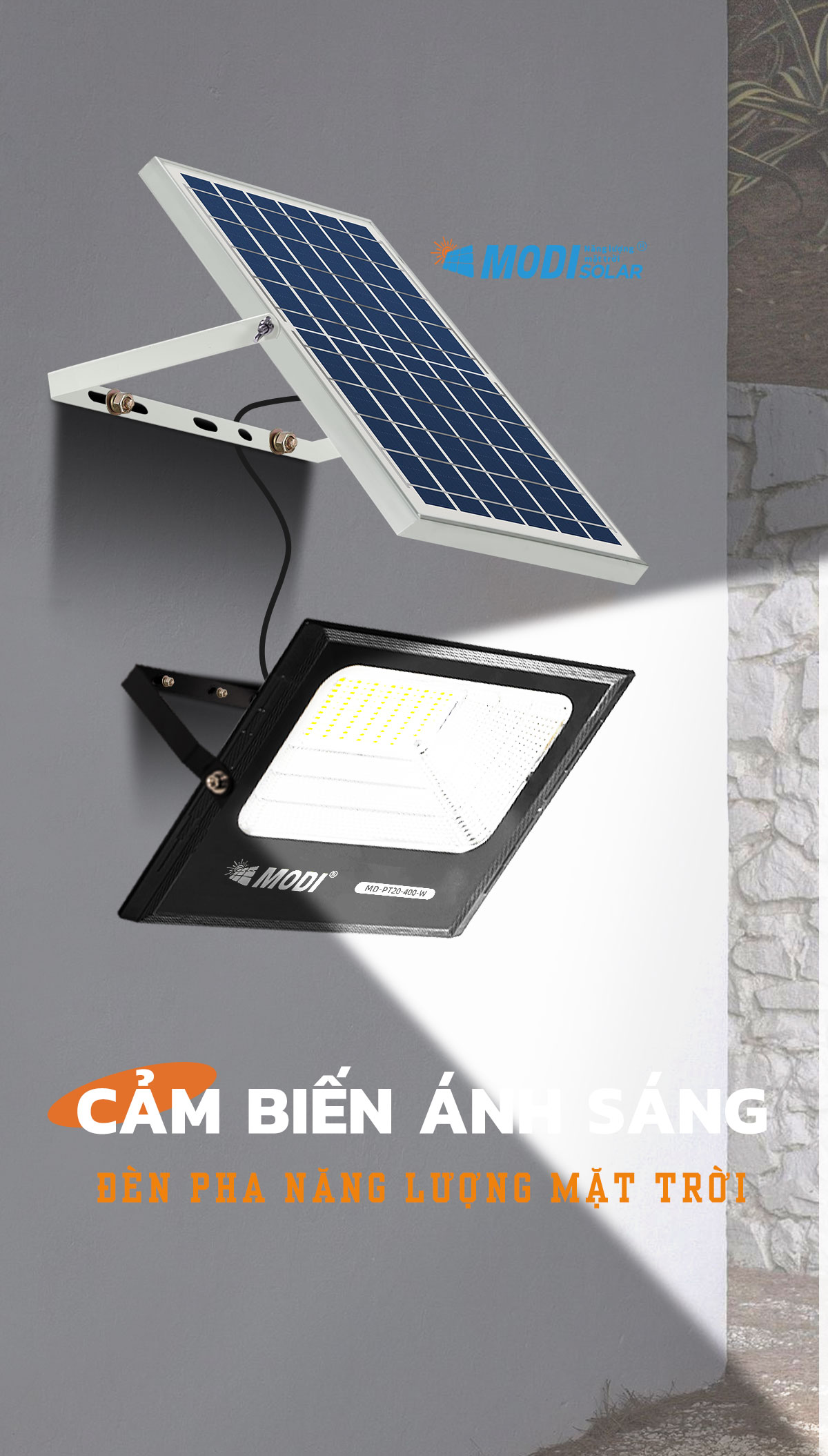 Mô tả Đèn Led Năng Lượng Mặt Trời MODI SOLAR PT20 200W 300W 400W Với 3 Chế Độ Ánh Sáng và Điều Khiển từ Xa - 2