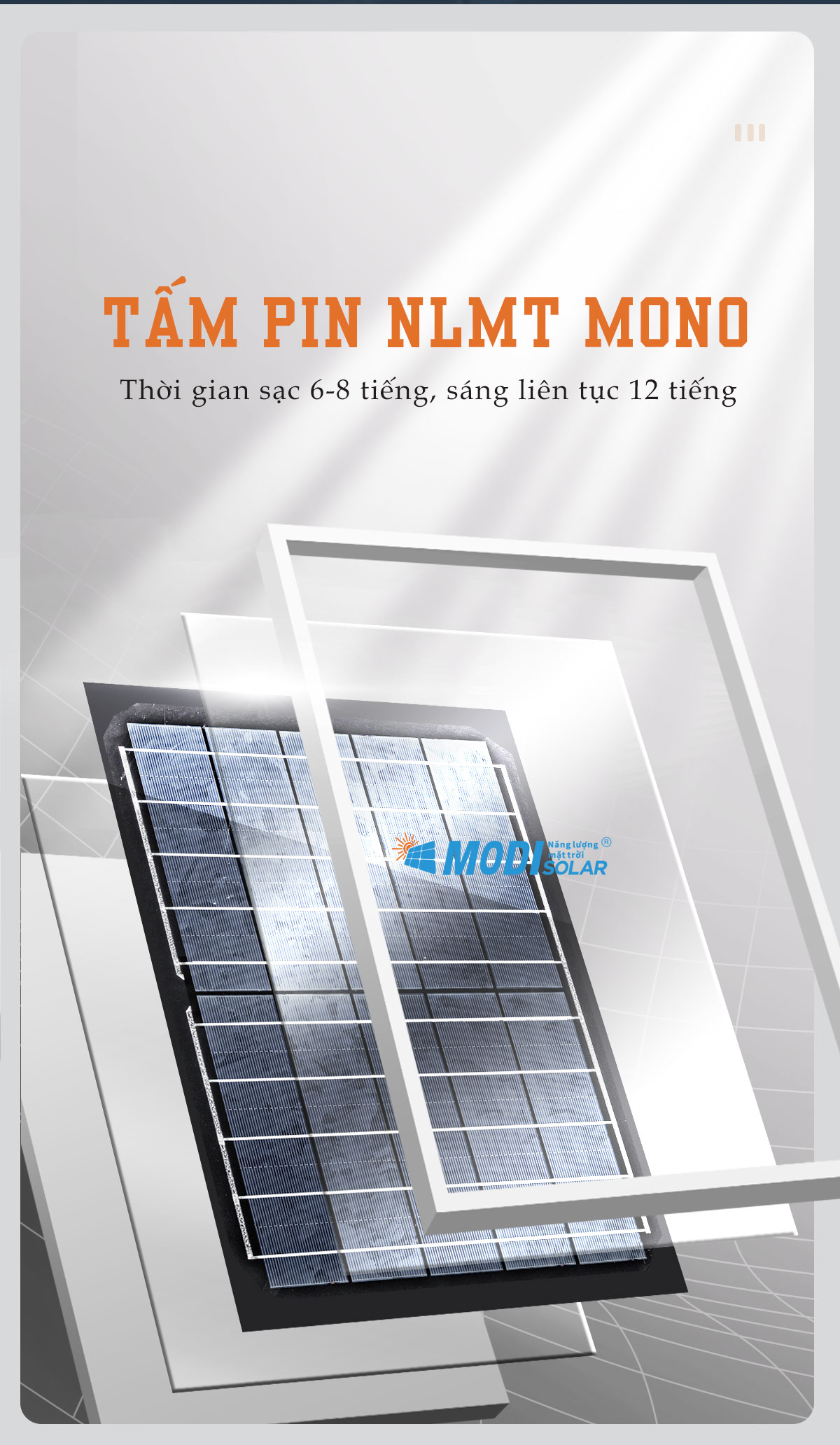 Mô tả Đèn Led Năng Lượng Mặt Trời MODI SOLAR PT20 200W 300W 400W Với 3 Chế Độ Ánh Sáng và Điều Khiển từ Xa - 3