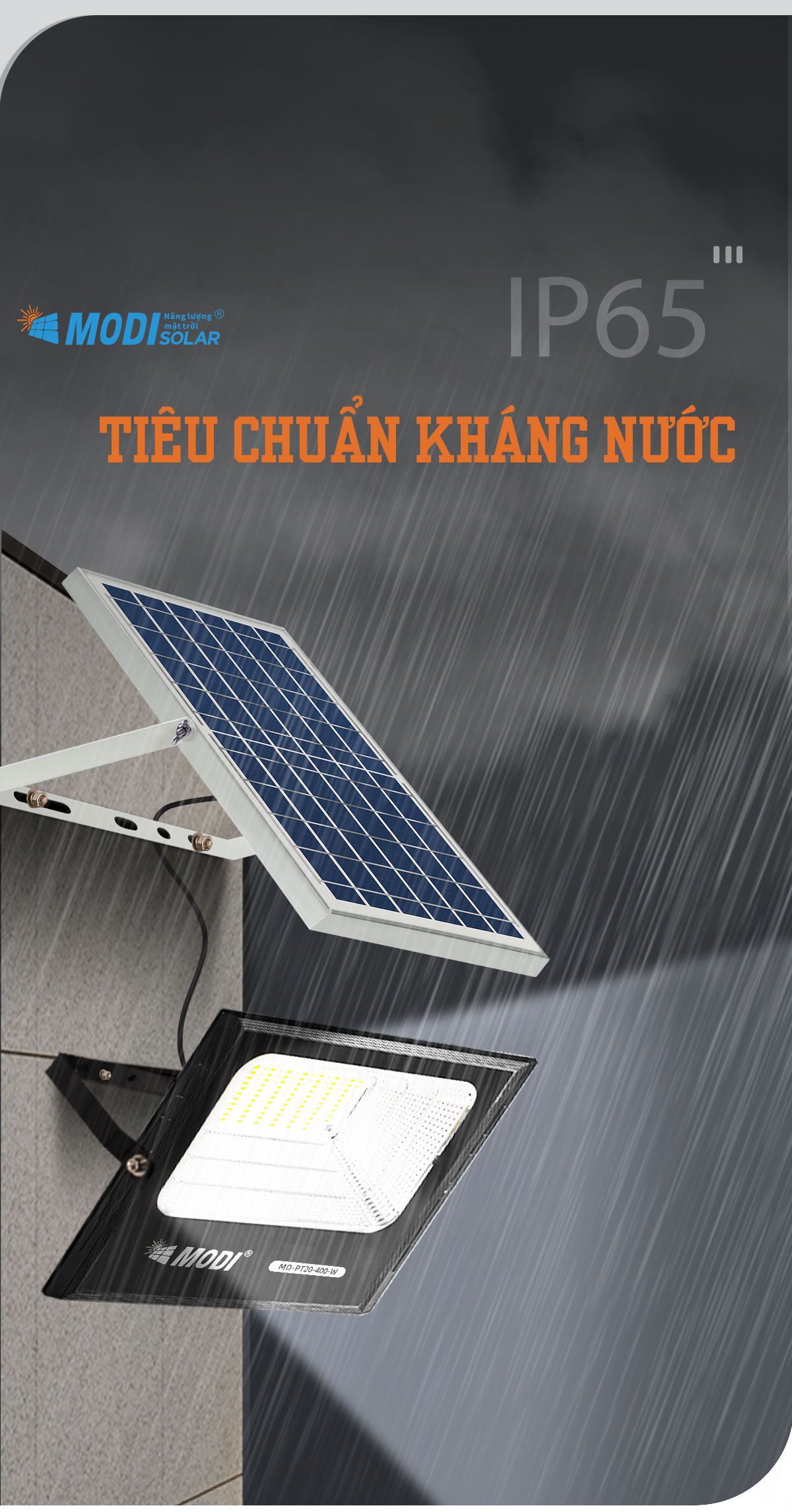 Mô tả Đèn Led Năng Lượng Mặt Trời MODI SOLAR PT20 200W 300W 400W Với 3 Chế Độ Ánh Sáng và Điều Khiển từ Xa - 4