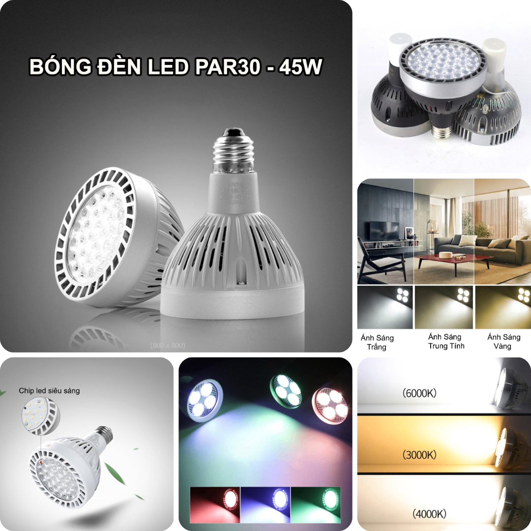Mô tả Bóng Đèn LED Energy Green Lighting PAR30 - Rọi Điểm Soi Trang Trí Phòng Khách / Phòng Ăn - BH 2 Năm - 1