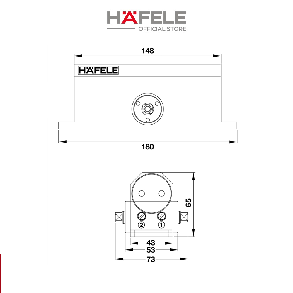 Mô tả Tay đẩy thủy lực, thiết bị đóng cửa tự động Hafele 499.30.002/499.30.003 - 1