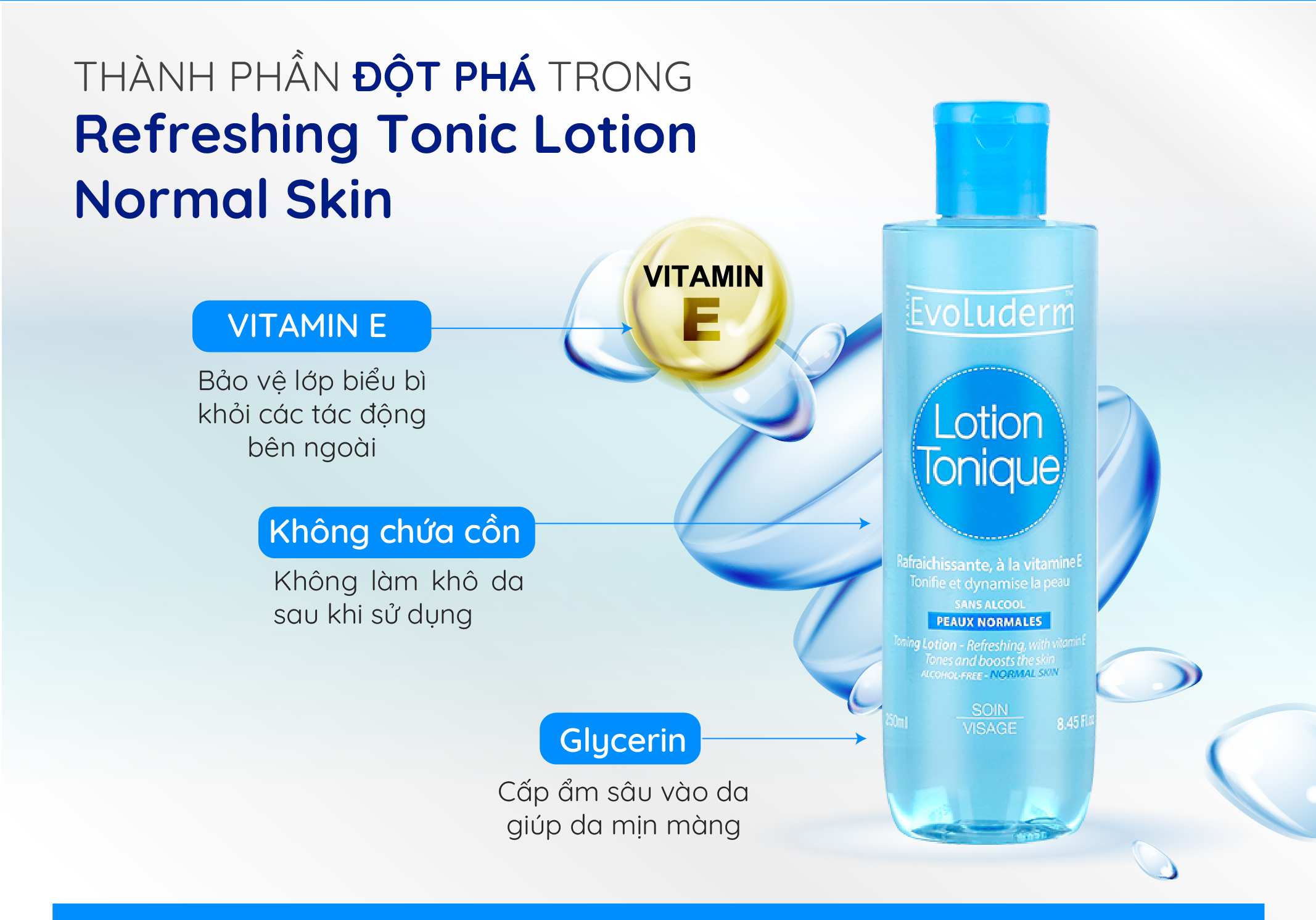 Mô tả Nước hoa hồng Evoluderm se khít lỗ chân lông, dưỡng ẩm & làm sạch 250ml - 3