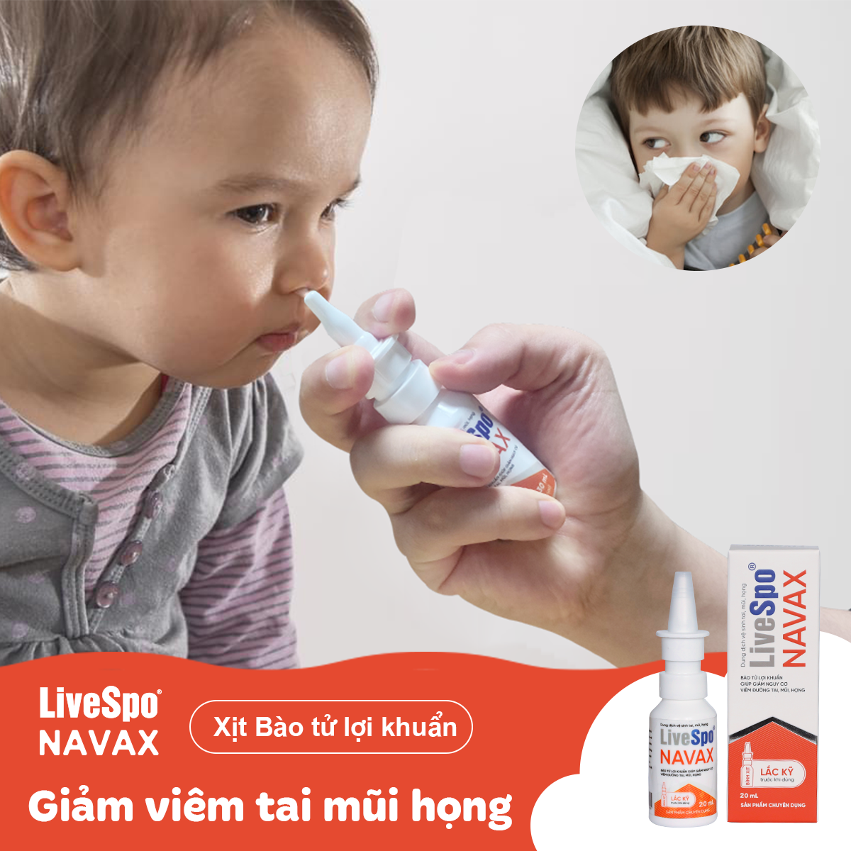 Mô tả Combo 1 Bình xịt Navax 20ml và 2 Navax sơ sinh( 5 ống) giúp giảm viêm mũi, nghẹt mũi, sổ mũi - 1