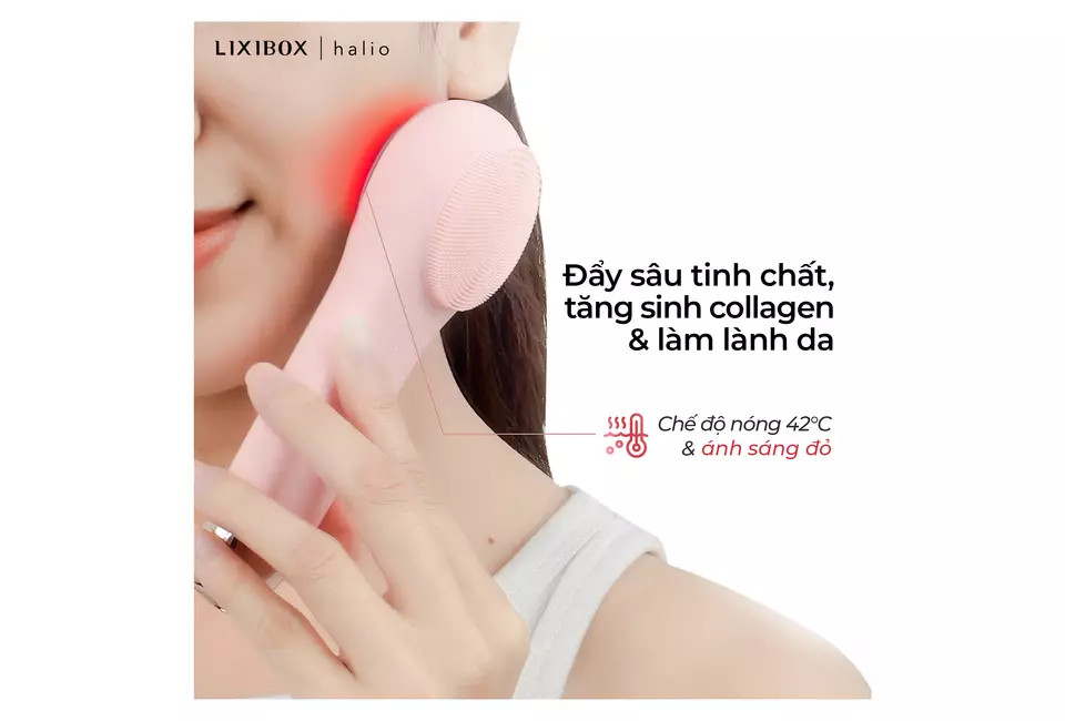 Mô tả Máy Rửa Mặt Massage Tích Hợp Liệu Pháp Ánh Sáng và Nhiệt Halio Multi-task Cleansing & Massaging Device - 2