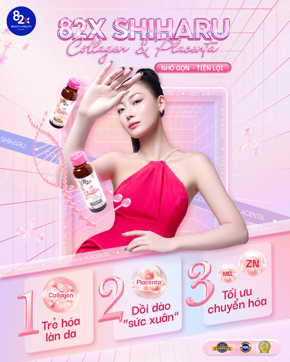 Mô tả Hộp 10 Chai Collagen Dạng Nước 82X SHIHARU Từ Nhật Bản - Ngừa Lão Hoá, Giảm Stress, Cải Thiện Giấc Ngủ - 4