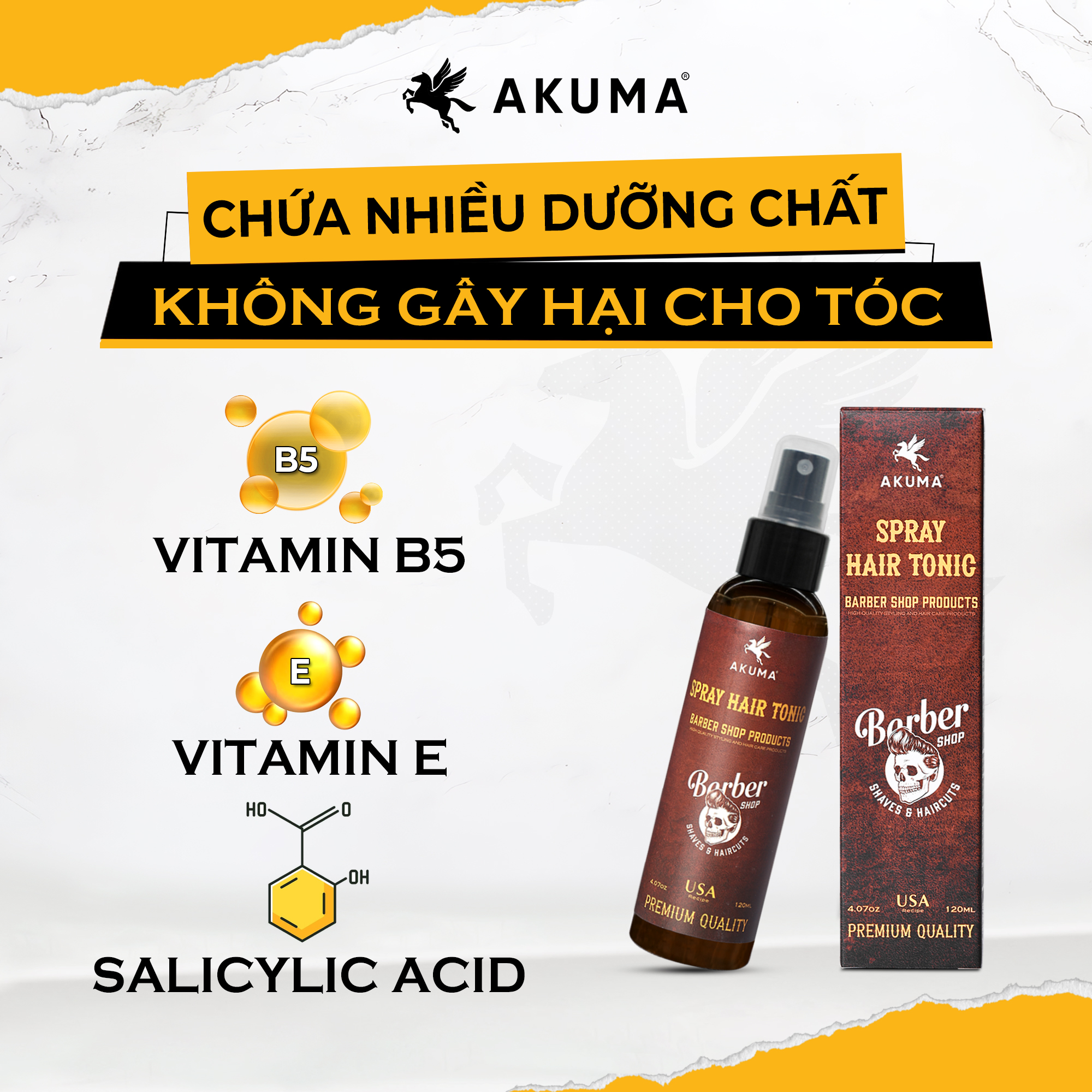 Mô tả Xịt Tạo Phồng Tóc AKUMA SPRAY HAIR TONIC Tạo Độ Phồng Tự Nhiên, Không Gây Bết Tóc Và Nặng Tóc - 3