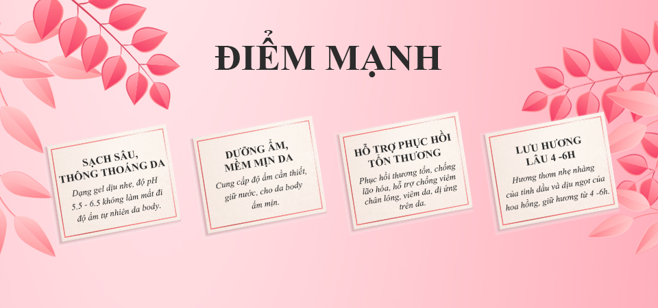 Mô tả Sữa Tắm Hoa Hồng Dạng Gel RIORI - Rose Gel Shower Lưu Hương Lâu - 3
