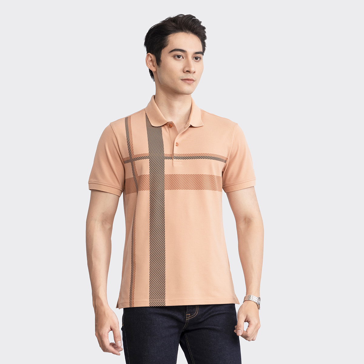 Mô tả Áo Polo Nam INSIDEMEN Họa Tiết Kẻ Nam Tính Cao Cấp Ngắn Tay Giặt Không Nhăn Vải Mái Cực Sang Trọng IPS003S3 - 2