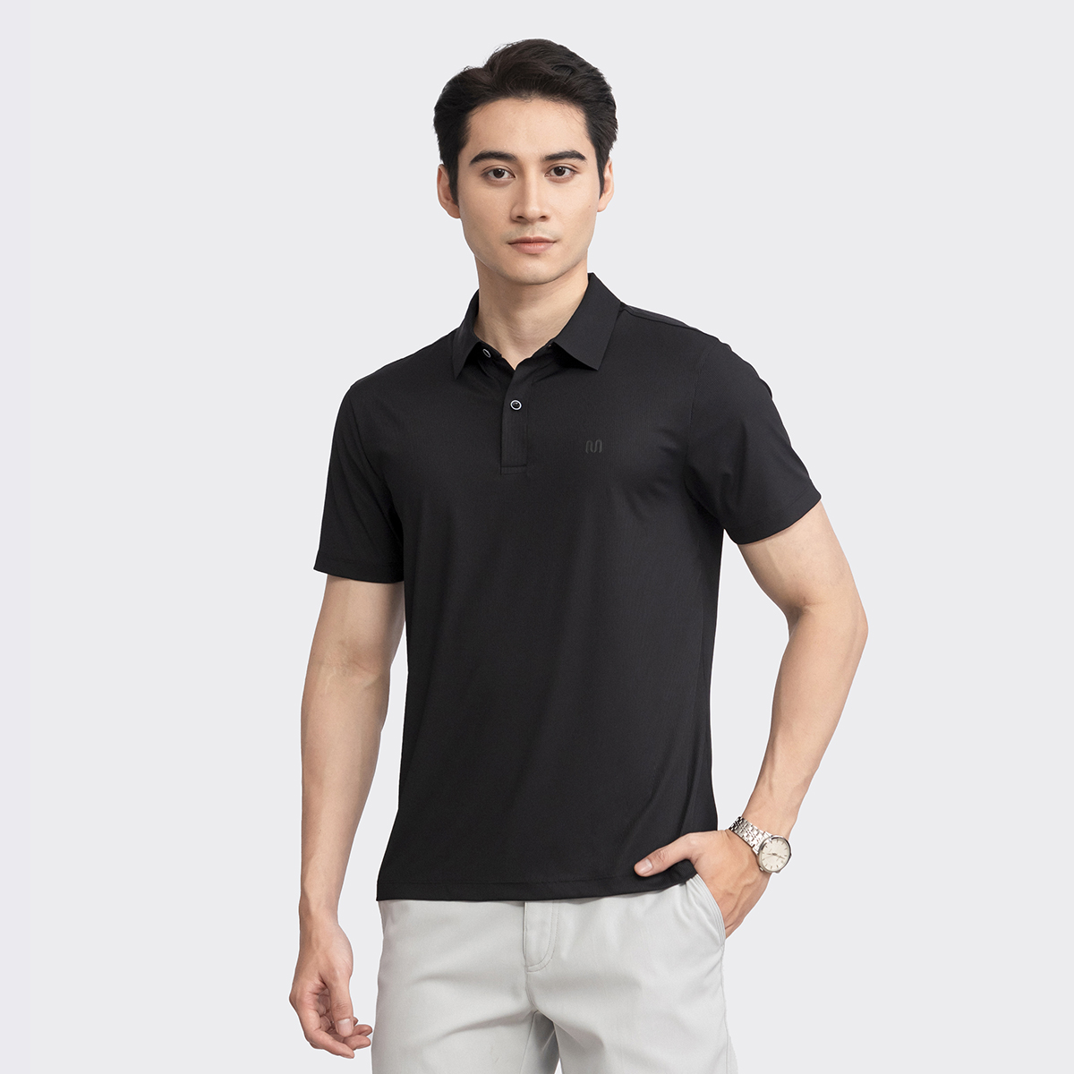 Mô tả Áo polo nam INSIDEMEN trơn công sở dáng regular fit vải cá sấu cotton cao cấp ngắn tay cực sang trọng IPS050S3 - 2