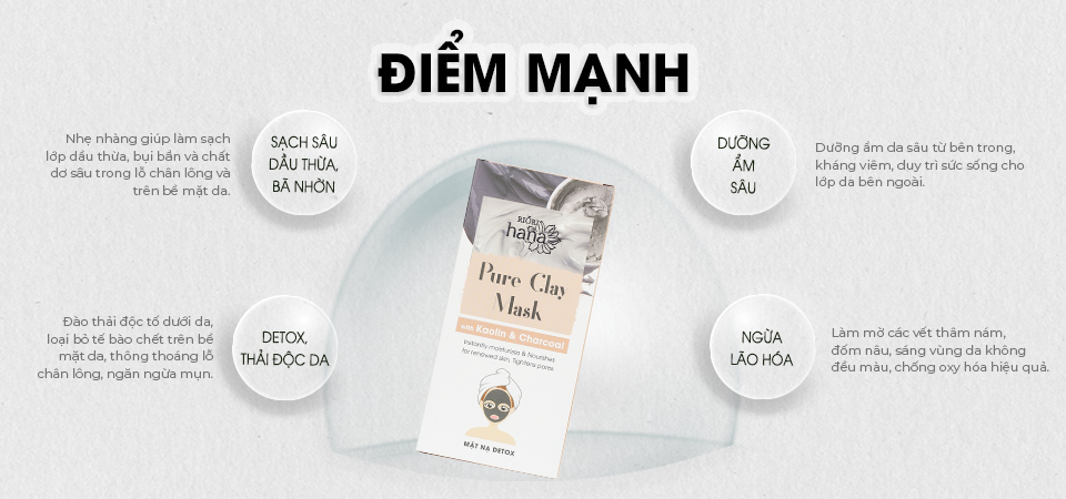 Mô tả Mặt Nạ Đất Sét Detox Thải Độc Da RIORI HANA Pure Clay Mask (6 gói) - 4