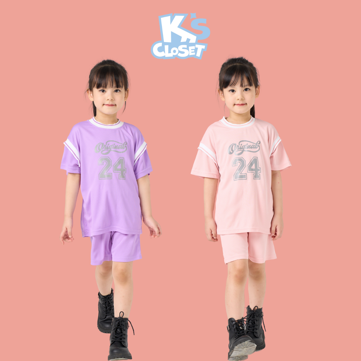 Mô tả Bộ Quần Áo Cộc Tay K'S CLOSET Kiểu Dáng Thể Thao Cho Bé Gái Từ 10-55kg (2-14 tuổi) KT324FOS - 1