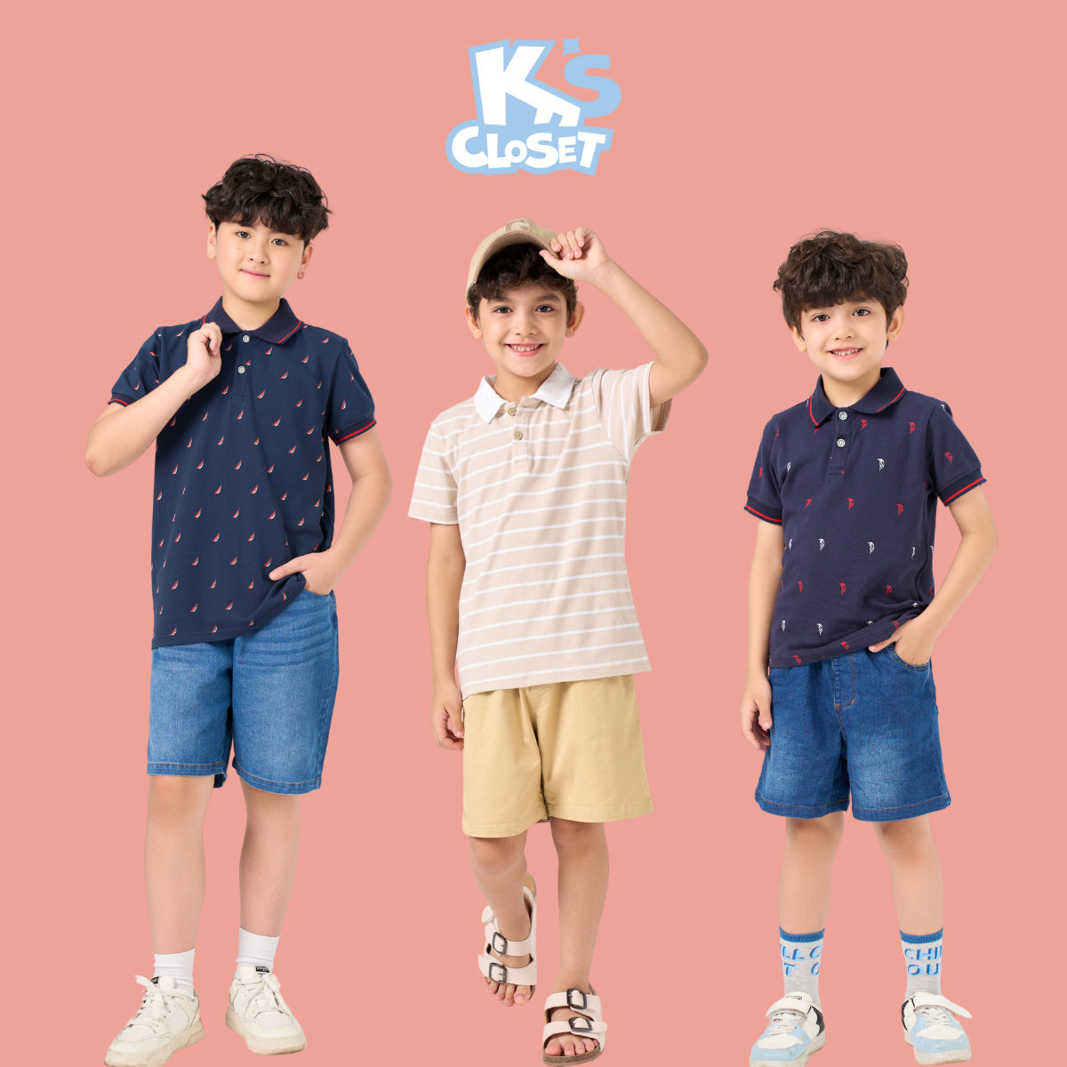 Mô tả Áo Polo Trẻ Em K'S CLOSET Chất Vải Mềm Mịn, Thoáng Khí KT23THS/ KT17TWS/ E012FOS/ E120ONS/ KT151FOS/ KT107FIS - 1