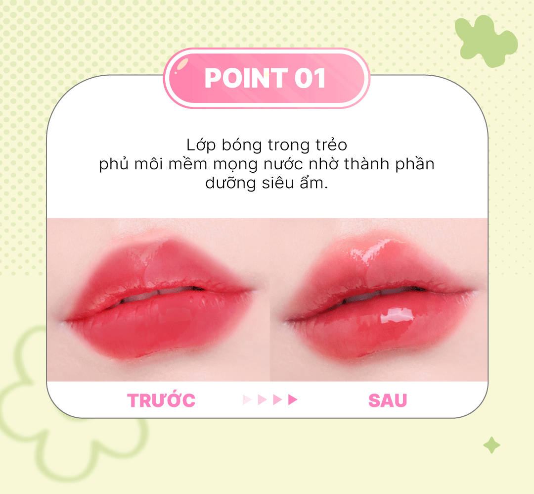 Mô tả [Ver 2] Son Tint Bóng Thuần Chay, Ẩm Mọng, Bền Màu FOIF Juicy Fit Tint 3g - 10