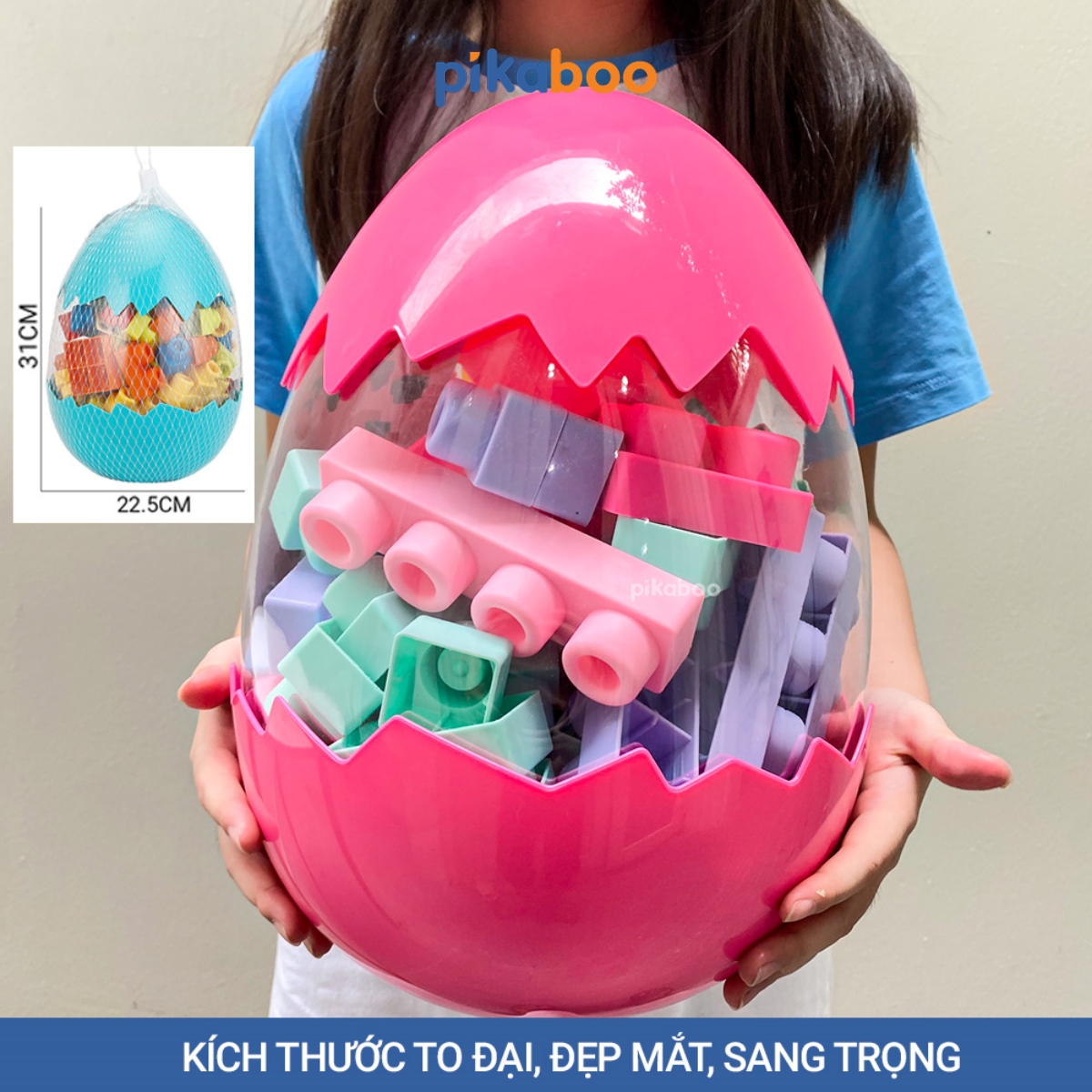 Mô tả Đồ chơi xếp hình khối quả trứng Pikaboo, chất liệu nhựa dẻo cao cấp an toàn giúp bé phát triển sớm - 3