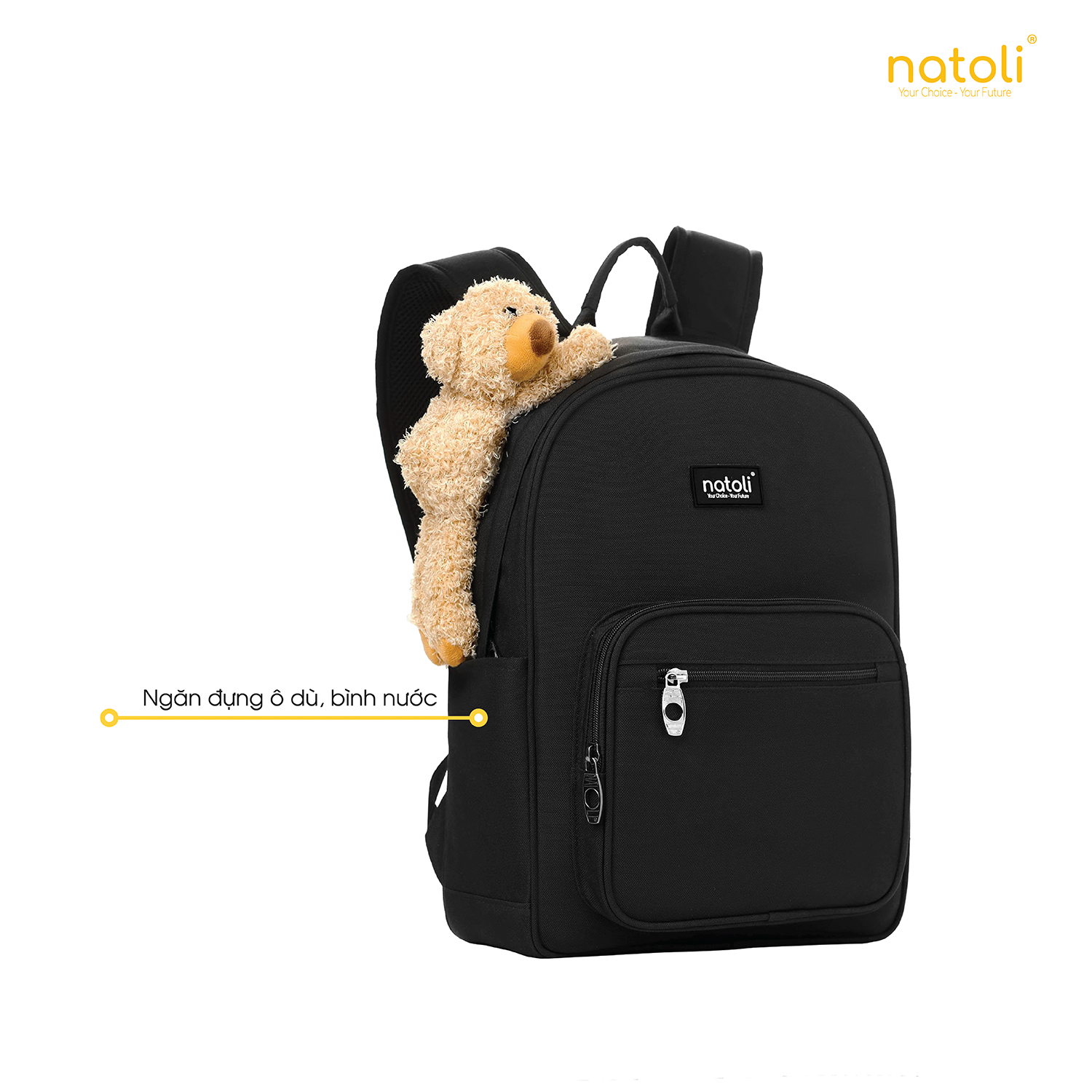 Mô tả Balo nữ thời trang gấu bông NATOLI cute, hàn quốc, đi học, nhiều ngăn BST Dreamy Teddy Bear School Backpack B16 - 7