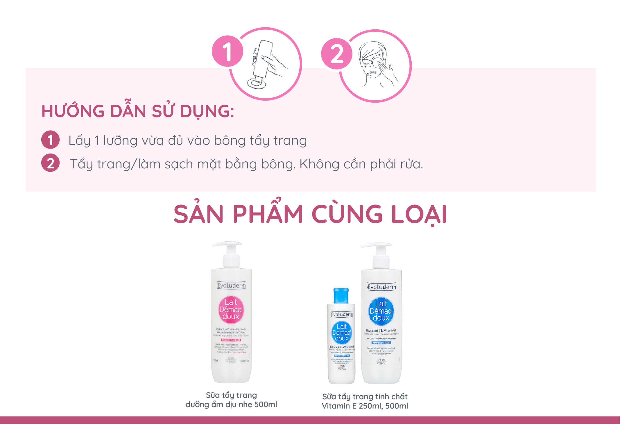 Mô tả Sữa tẩy trang rửa mặt Evoluderm dưỡng ẩm dịu nhẹ dành cho da nhạy cảm 250ml - 3