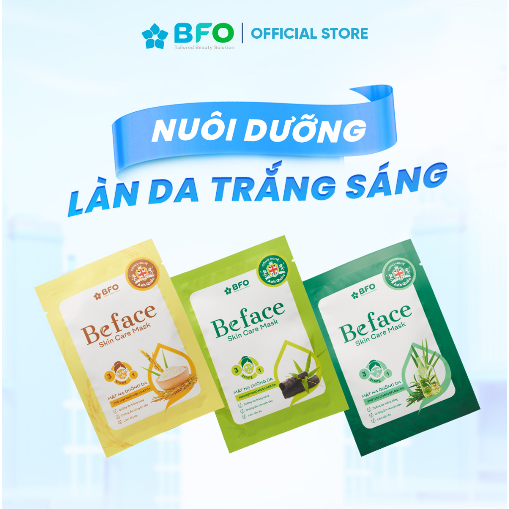 Mô tả Mặt Nạ Dưỡng Ẩm Tinh Chất Trà Xanh Tràm Trà Cám Gạo BFO Beface Hộp 10 Miếng - 2